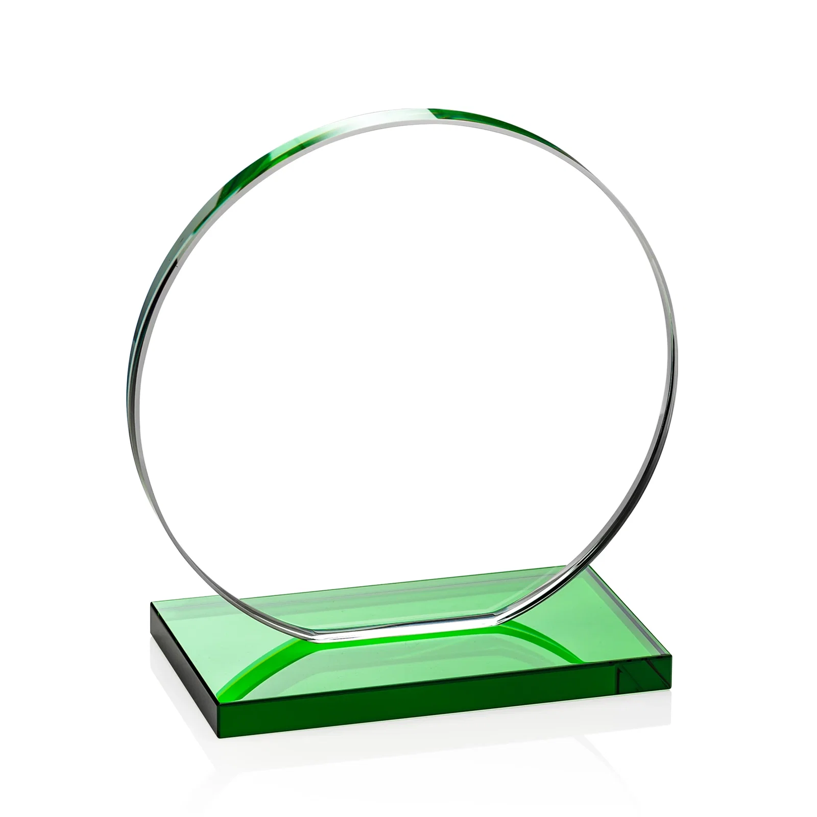 Personalized Starfire Crystal Disc Award On An Ivory Crystal Base, with your company name for sales achievement awards