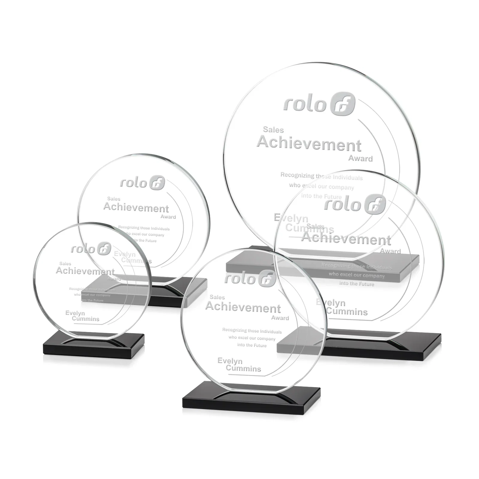 Personalized Starfire Crystal Disc Award On An Ivory Crystal Base for donor appreciation