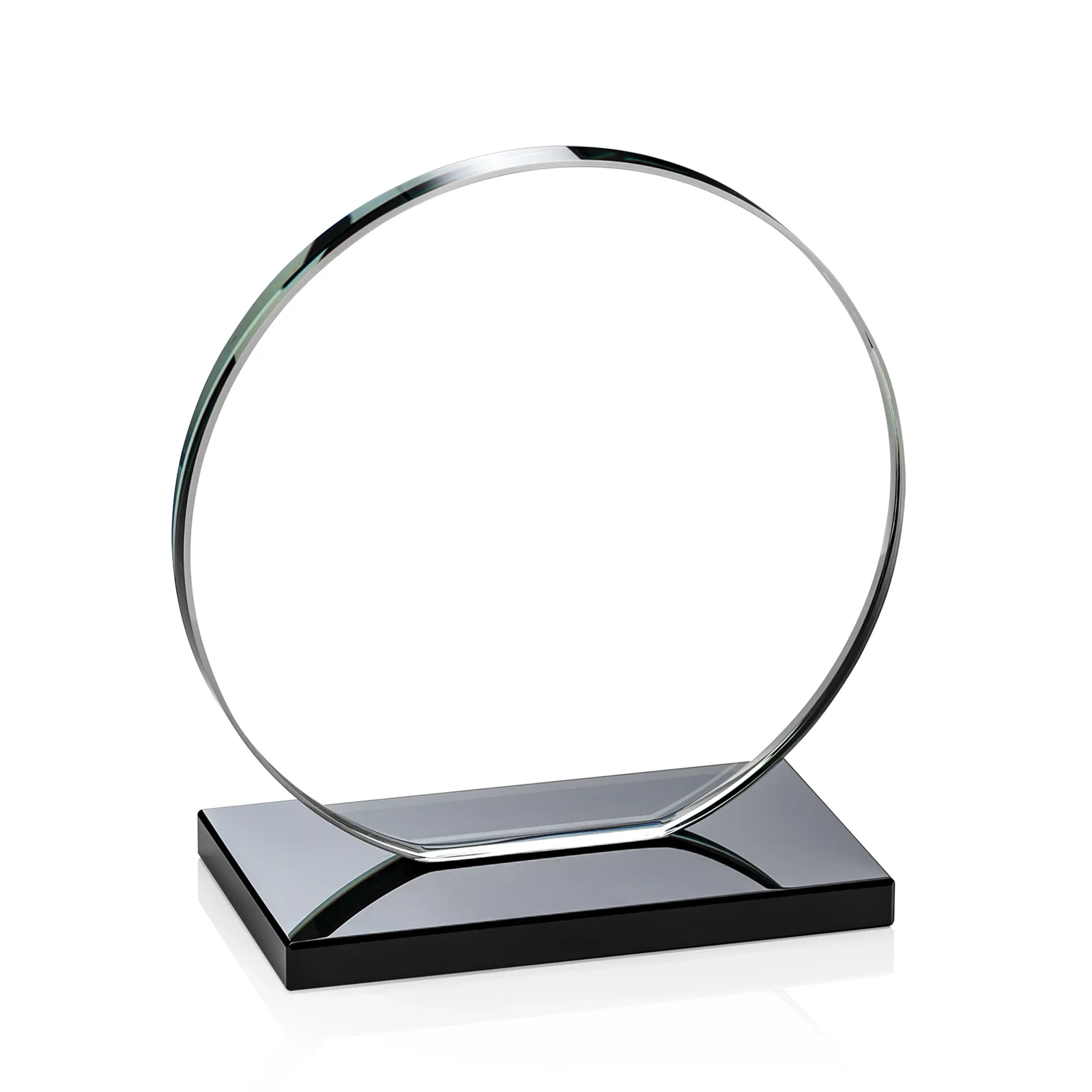 Personalized Starfire Crystal Disc Award On An Ivory Crystal Base, with your company name for safety achievement programs