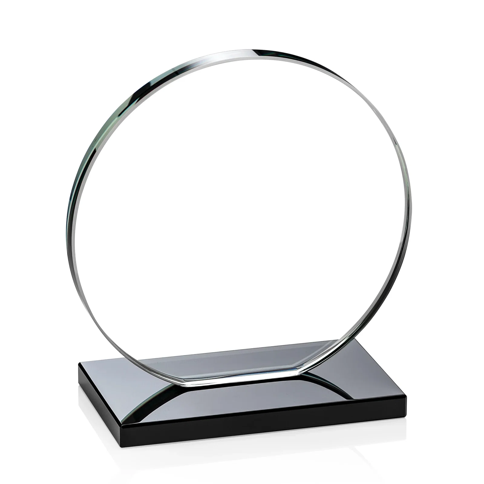 Personalized Starfire Crystal Disc Award On An Ivory Crystal Base, with your company name for dealer and partner awards