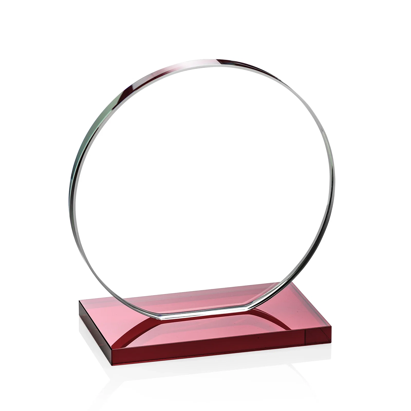 Promotional Starfire Crystal Disc Award On An Ivory Crystal Base, with your company name for team milestone celebrations