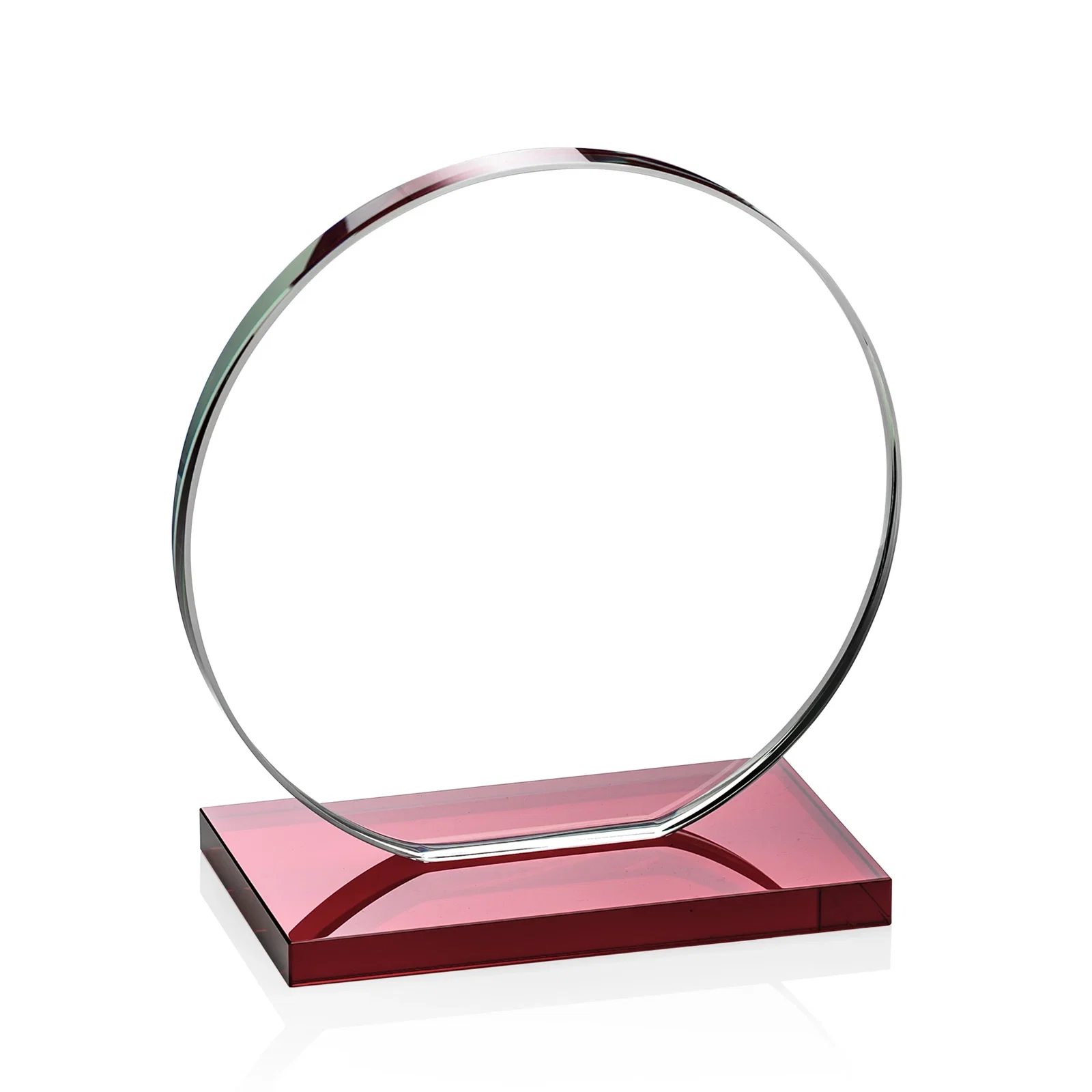 Promotional Starfire Crystal Disc Award On An Ivory Crystal Base, with your company name for donor appreciation