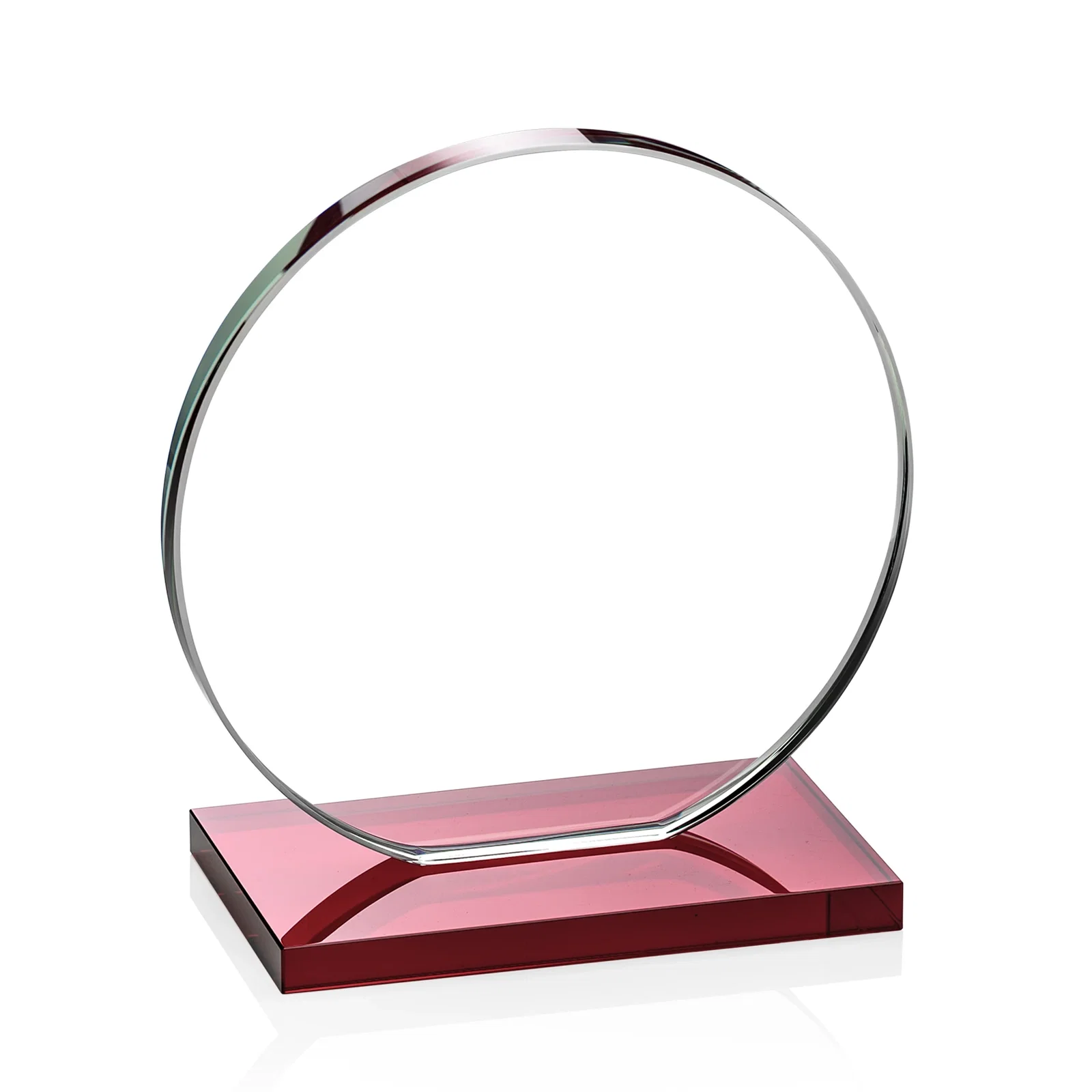 Promotional Starfire Crystal Disc Award On An Ivory Crystal Base, with your company name for graduation ceremonies