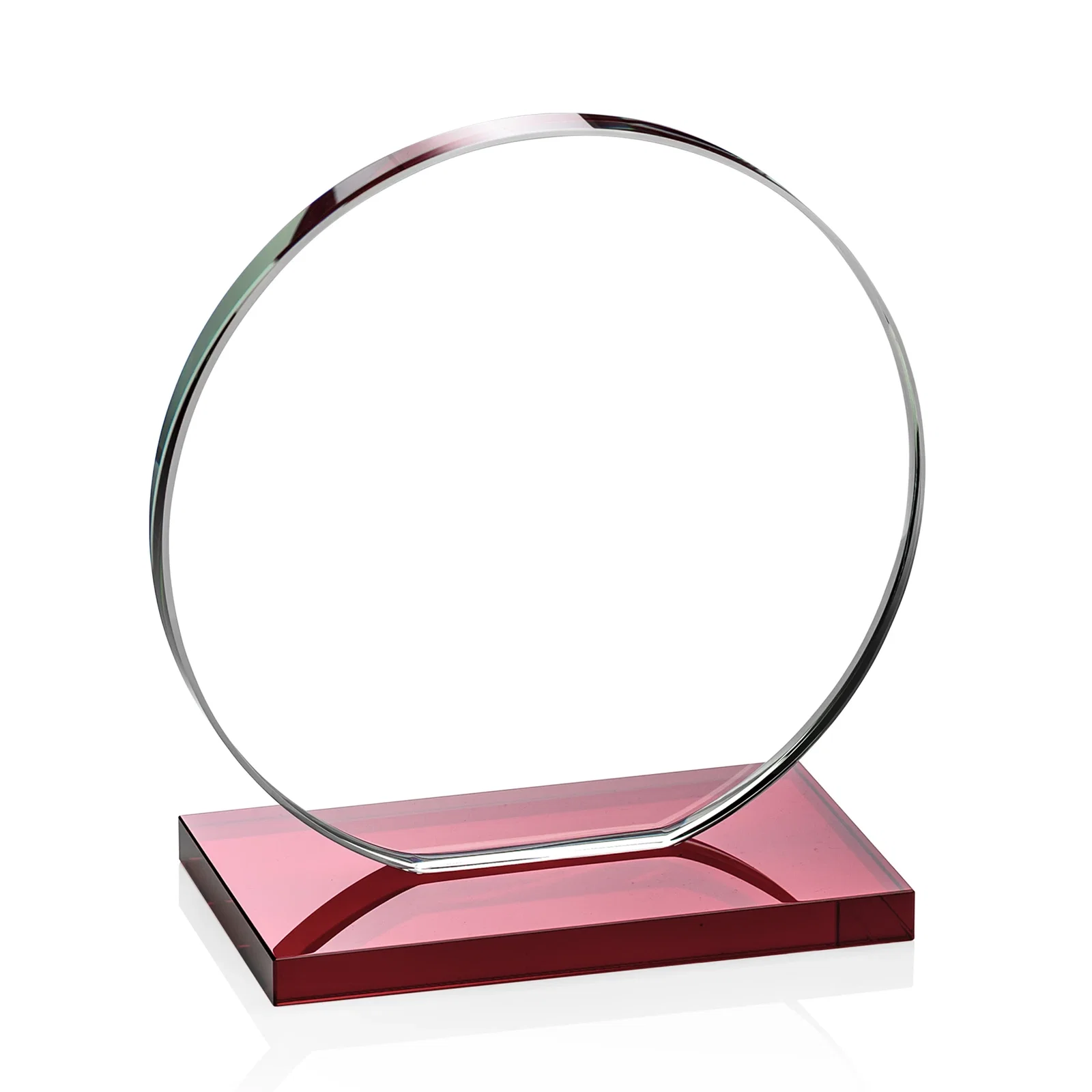 Promotional Starfire Crystal Disc Award On An Ivory Crystal Base, with your company name for safety achievement programs