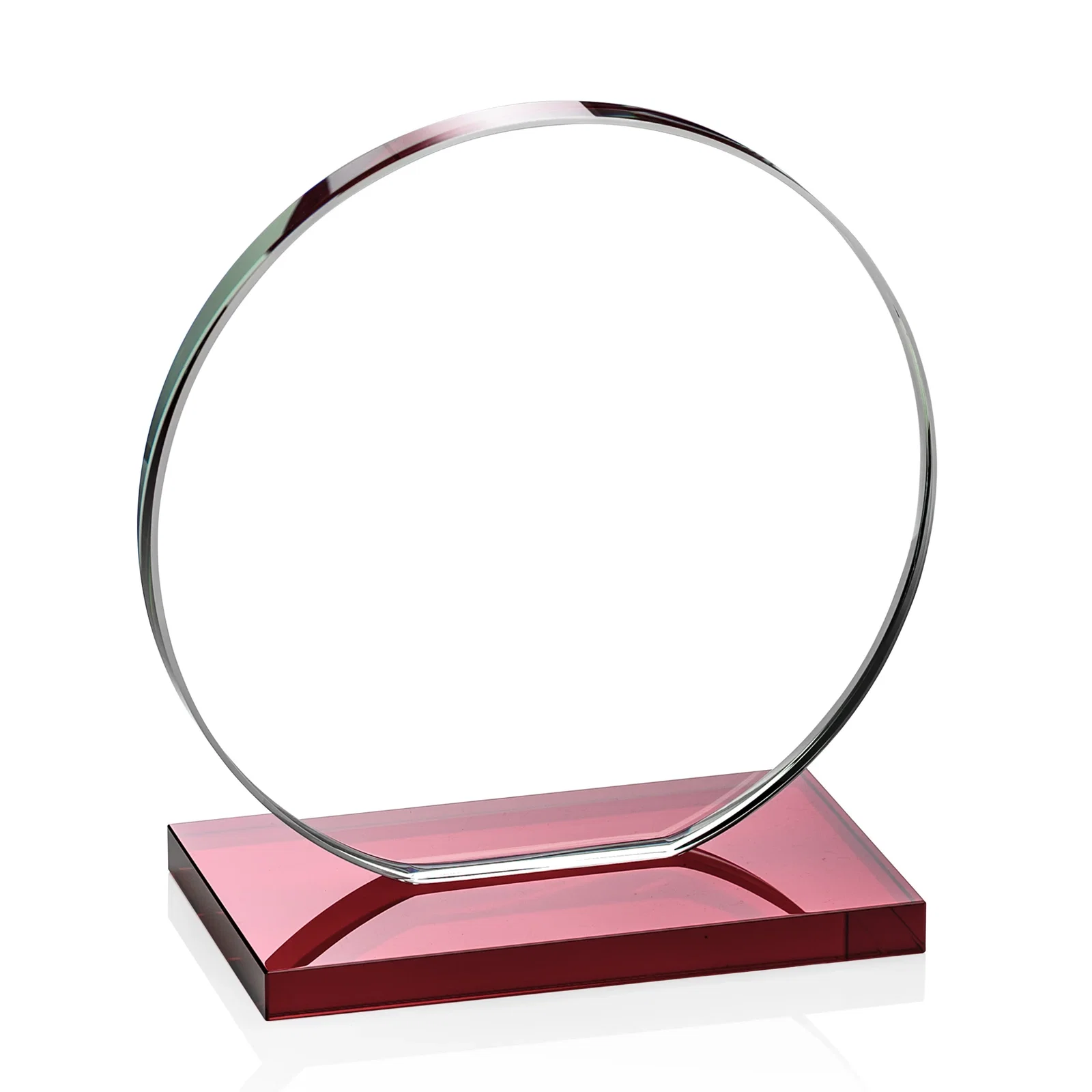 Promotional Starfire Crystal Disc Award On An Ivory Crystal Base, with your company name for volunteer appreciation