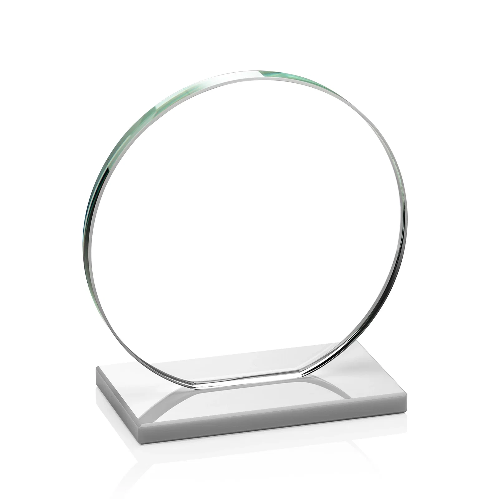 Branded Starfire Crystal Disc Award On An Ivory Crystal Base, with your company name for sales achievement awards