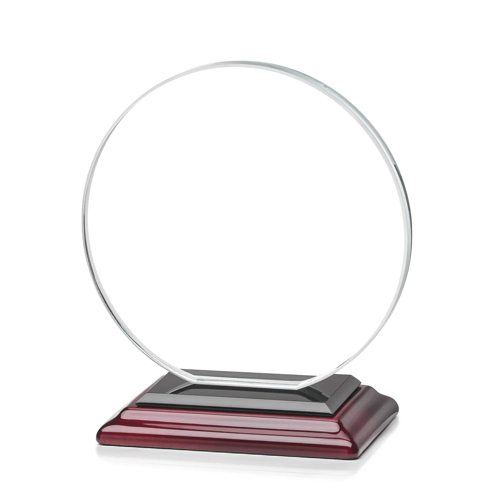 Branded Starfire Crystal Disc Award On An Ivory Crystal Base, with your company name for safety achievement programs