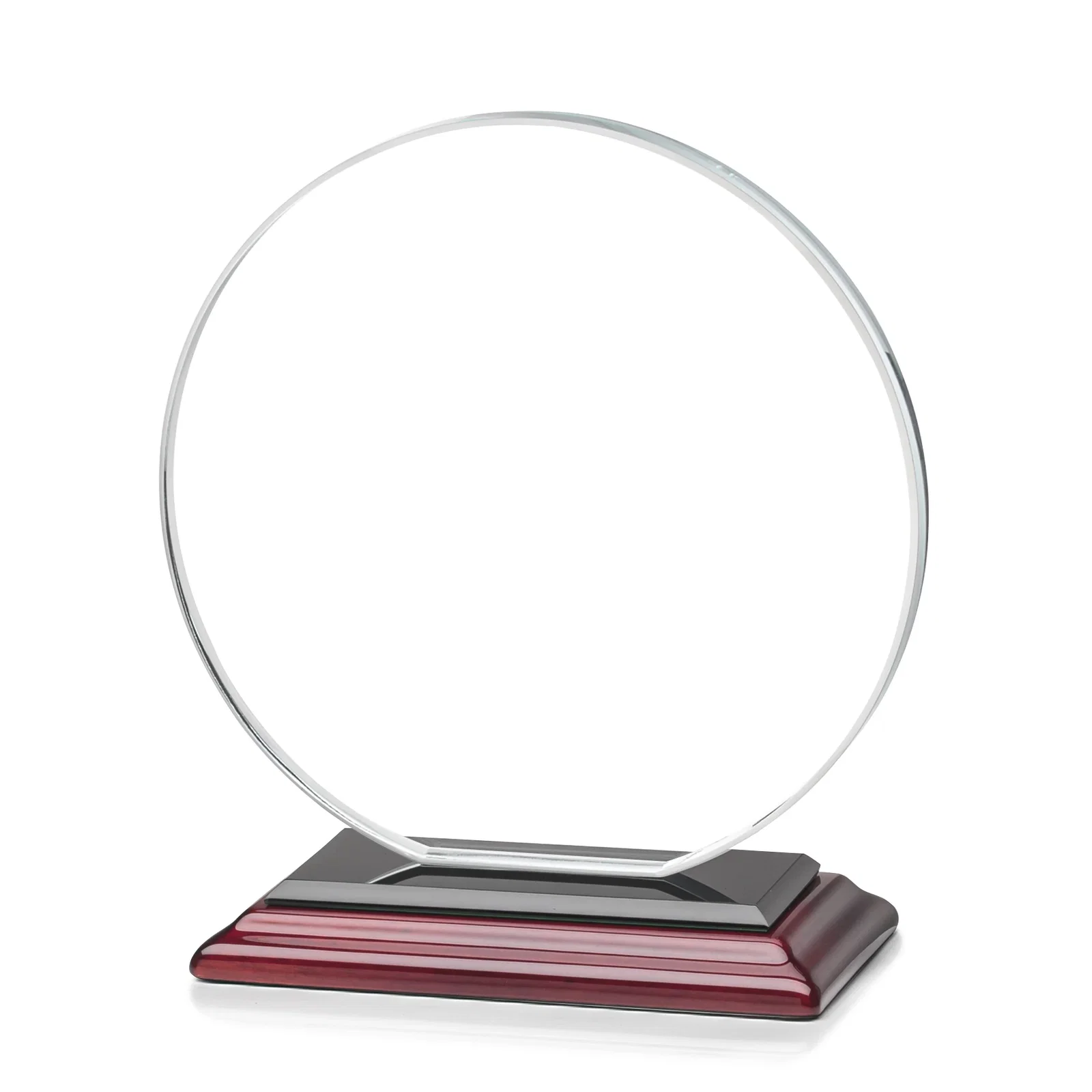 Branded Starfire Crystal Disc Award On An Ivory Crystal Base, with your company name for volunteer appreciation