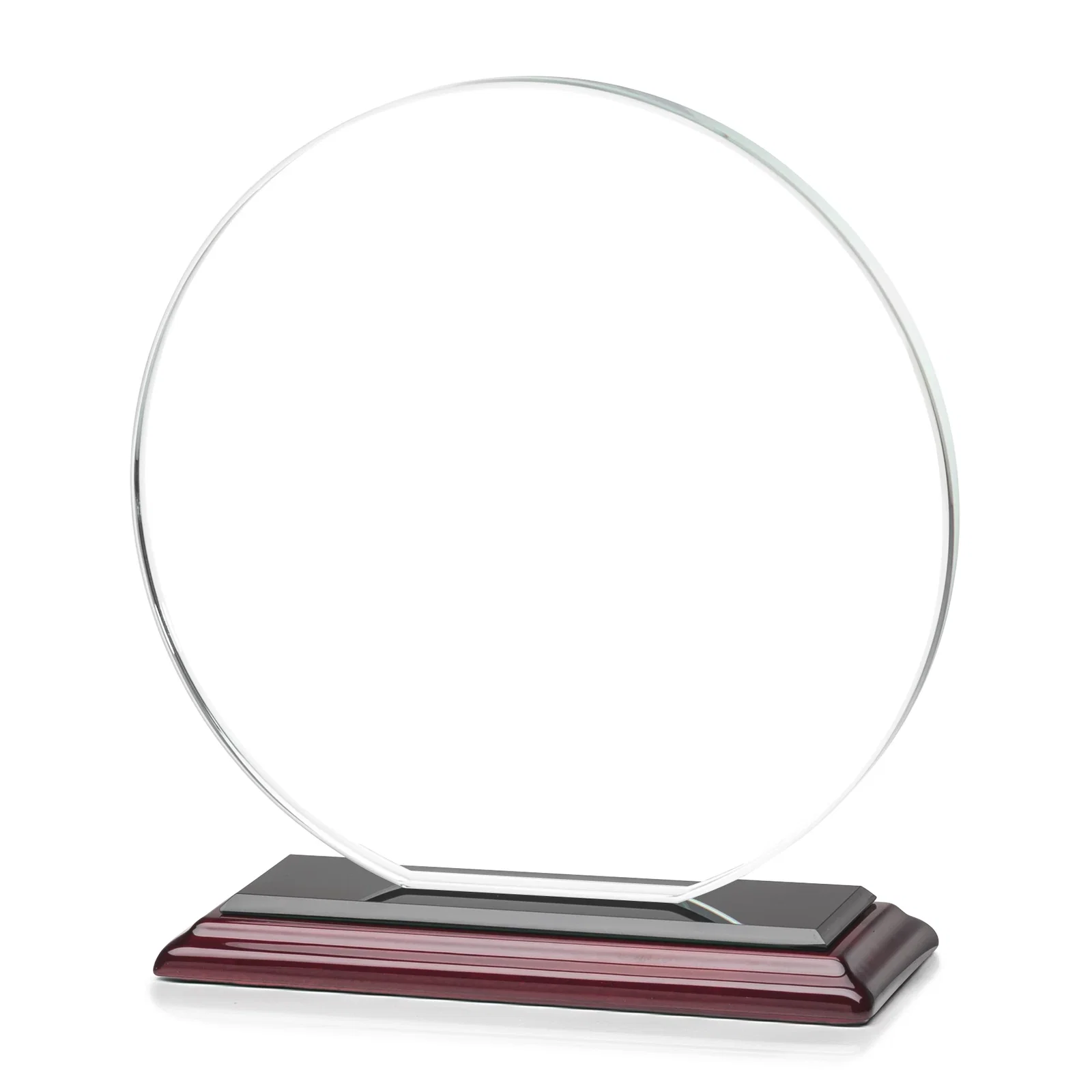 Branded Starfire Crystal Disc Award On An Ivory Crystal Base, with your company name for dealer and partner awards