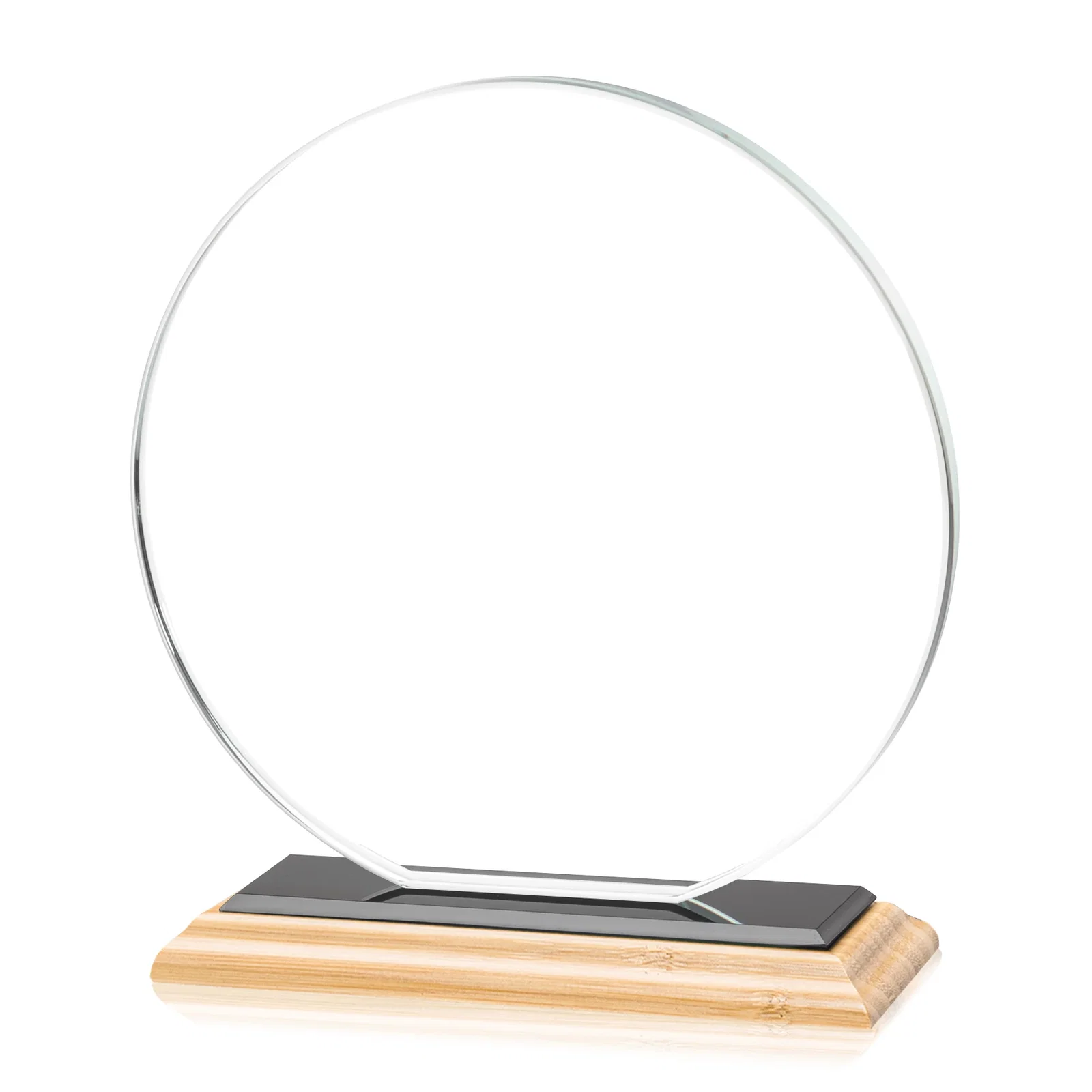 Custom printed Starfire Crystal Disc Award On An Ivory Crystal Base, with your company name for sales achievement awards