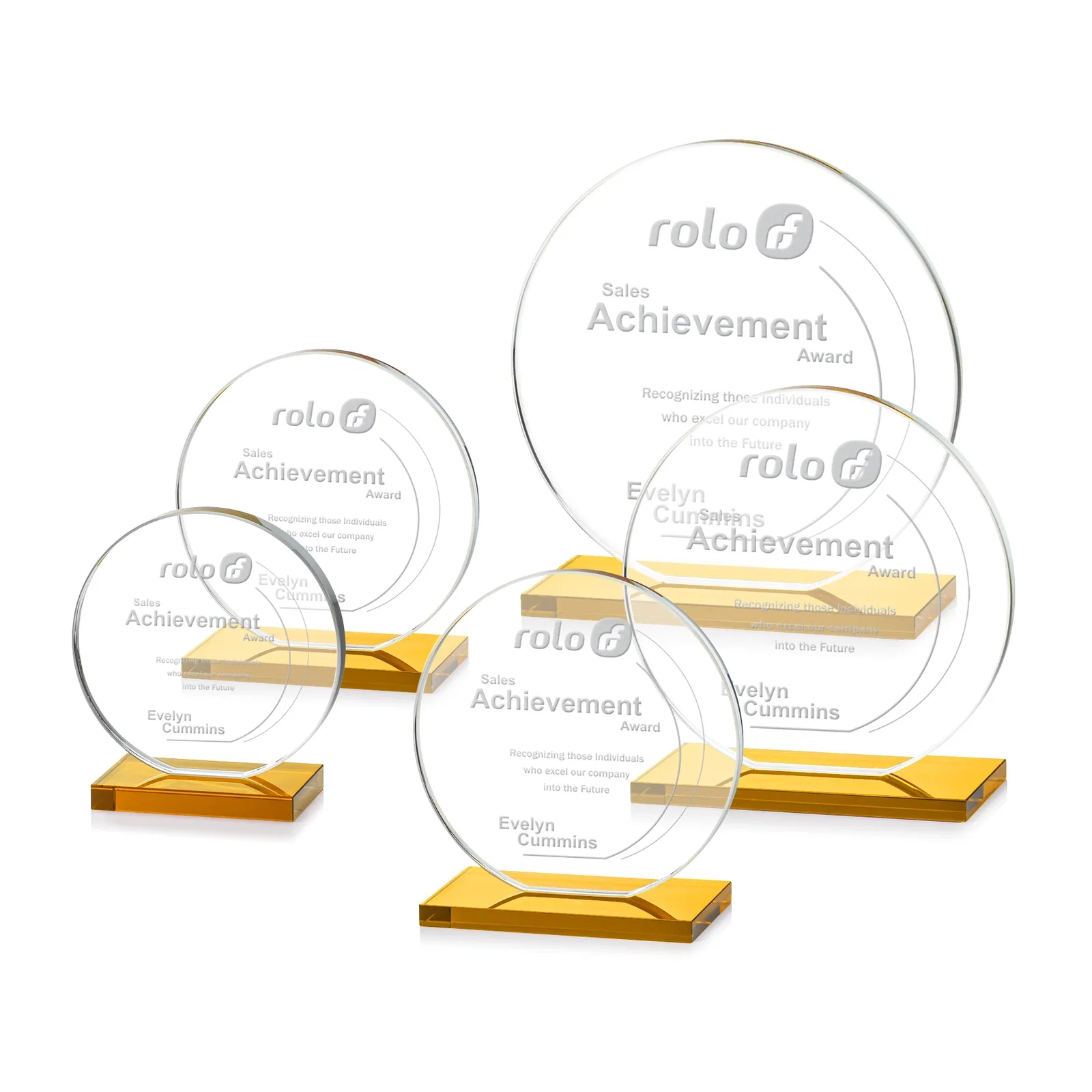 Promotional Starfire Crystal Disc Award On An Ivory Crystal Base for employee recognition