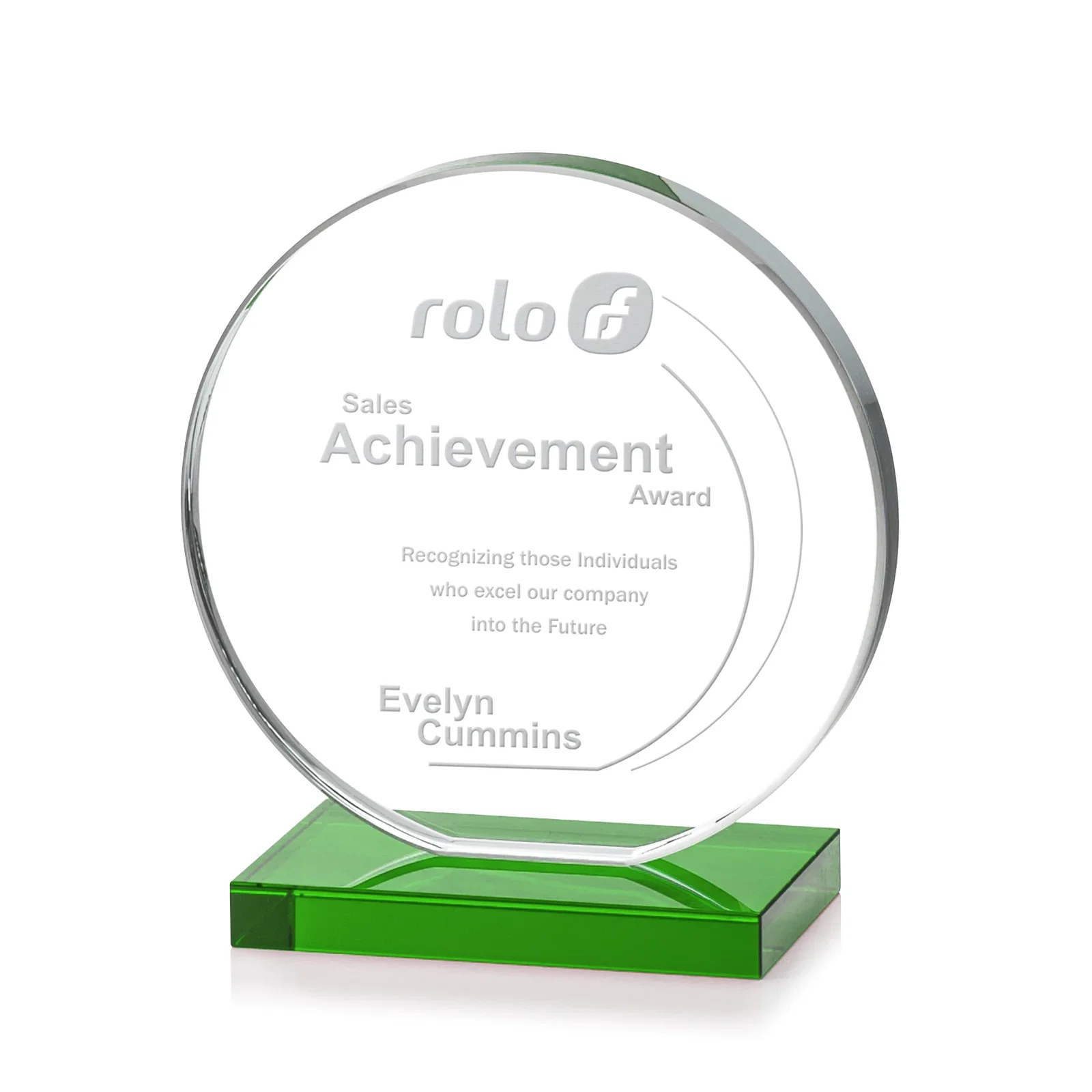 Promotional Starfire Crystal Disc Award On An Ivory Crystal Base for graduation ceremonies