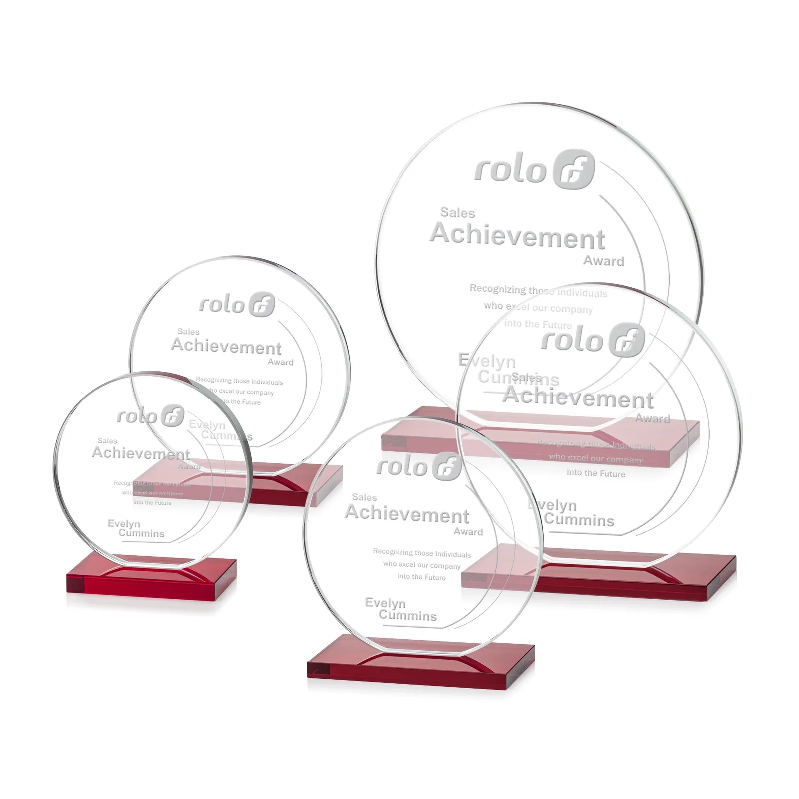 Branded Starfire Crystal Disc Award On An Ivory Crystal Base for donor appreciation