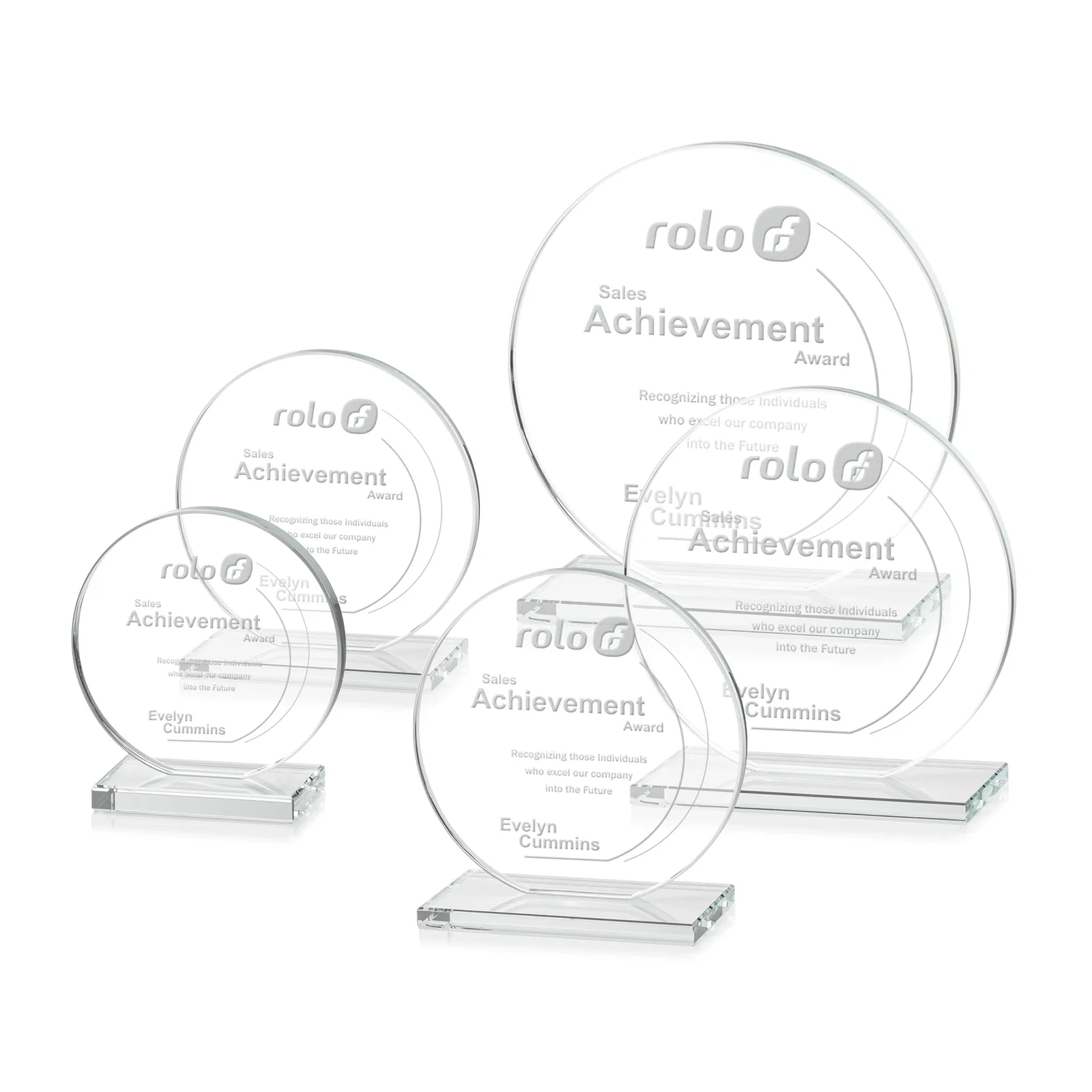 Custom Starfire Crystal Disc Award On An Ivory Crystal Base for graduation ceremonies