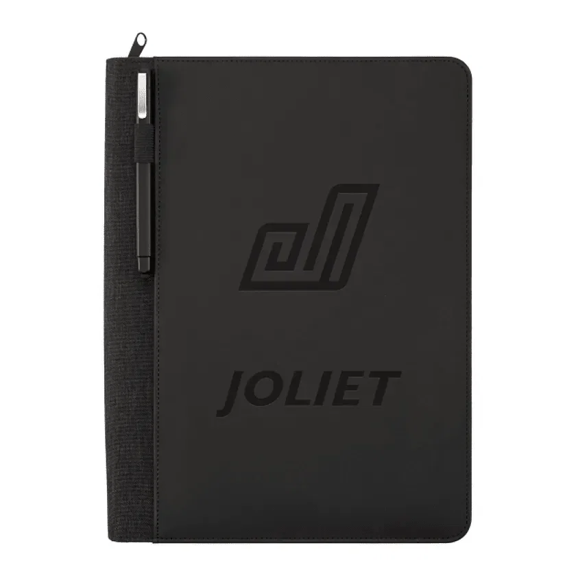 Vienna Heathered Zippered Padfolio with FSC® Mix Paper