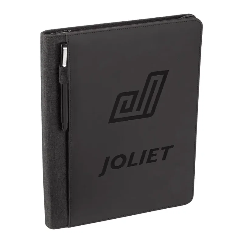 Vienna Heathered Zippered Padfolio with FSC® Mix Paper — view 7