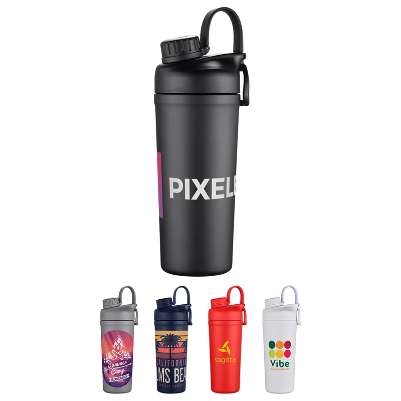 Villanova 26 oz stainless steel vacuum shaker bottle with shake ball and carry handle