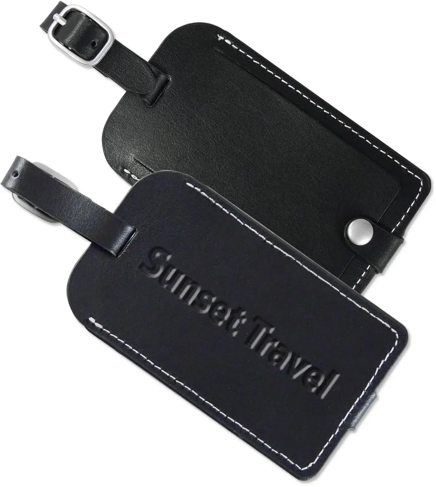 Personalized Vintage Leather Luggage Tag — view 3