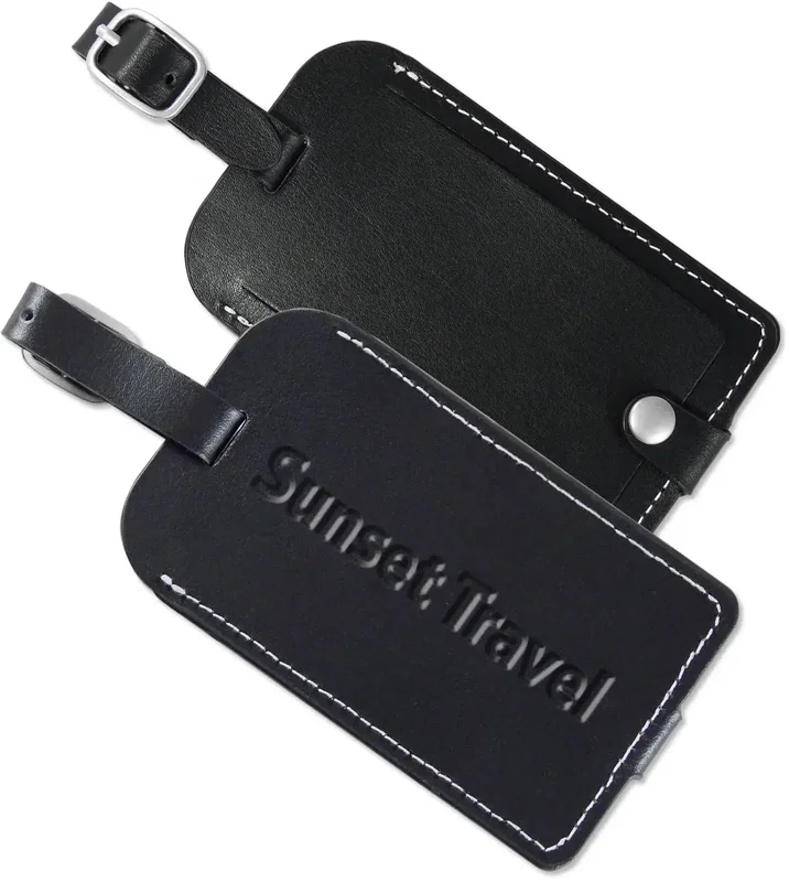 Personalized Vintage Leather Luggage Tag — view 3
