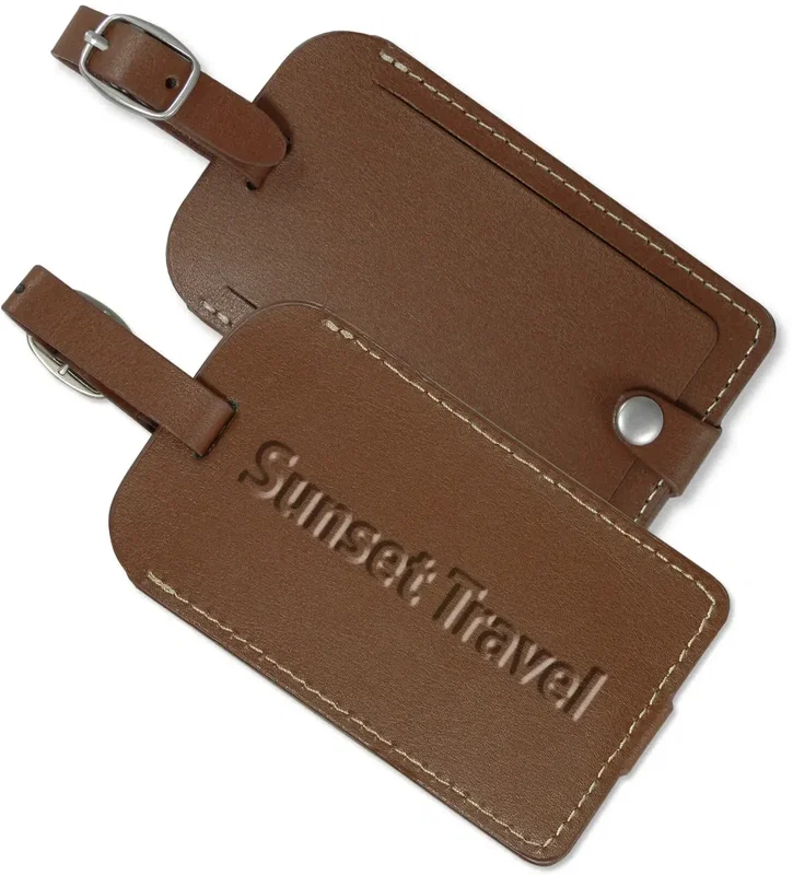 Personalized Vintage Leather Luggage Tag — view 5