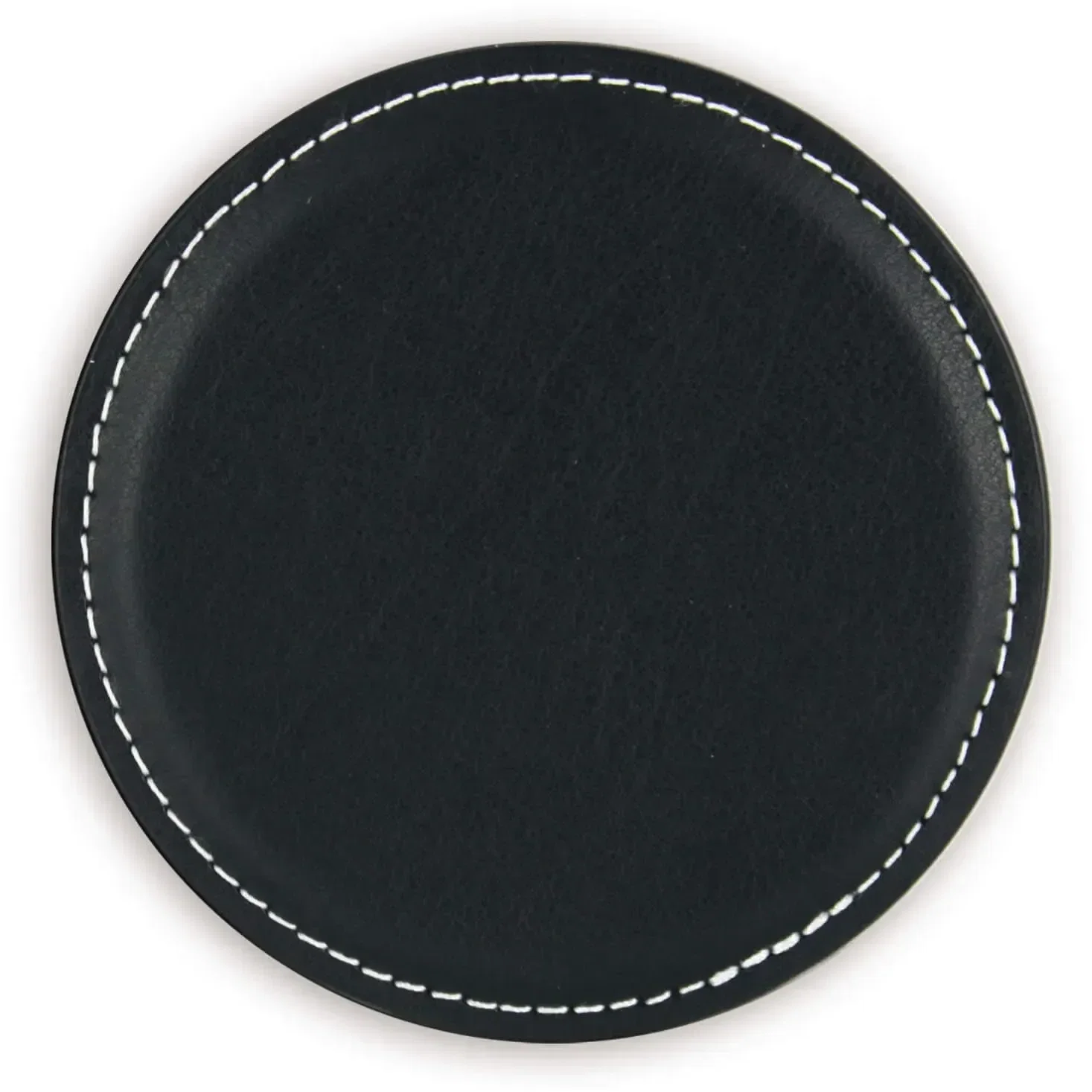 Custom Vintage Round Leather Coaster — view 4