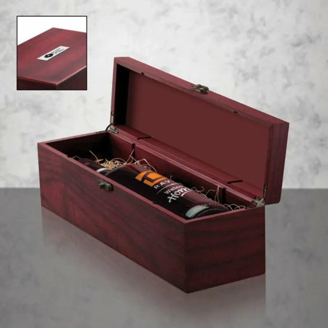 Vintage Wine Box with Copper Latches and Hinges — view 3