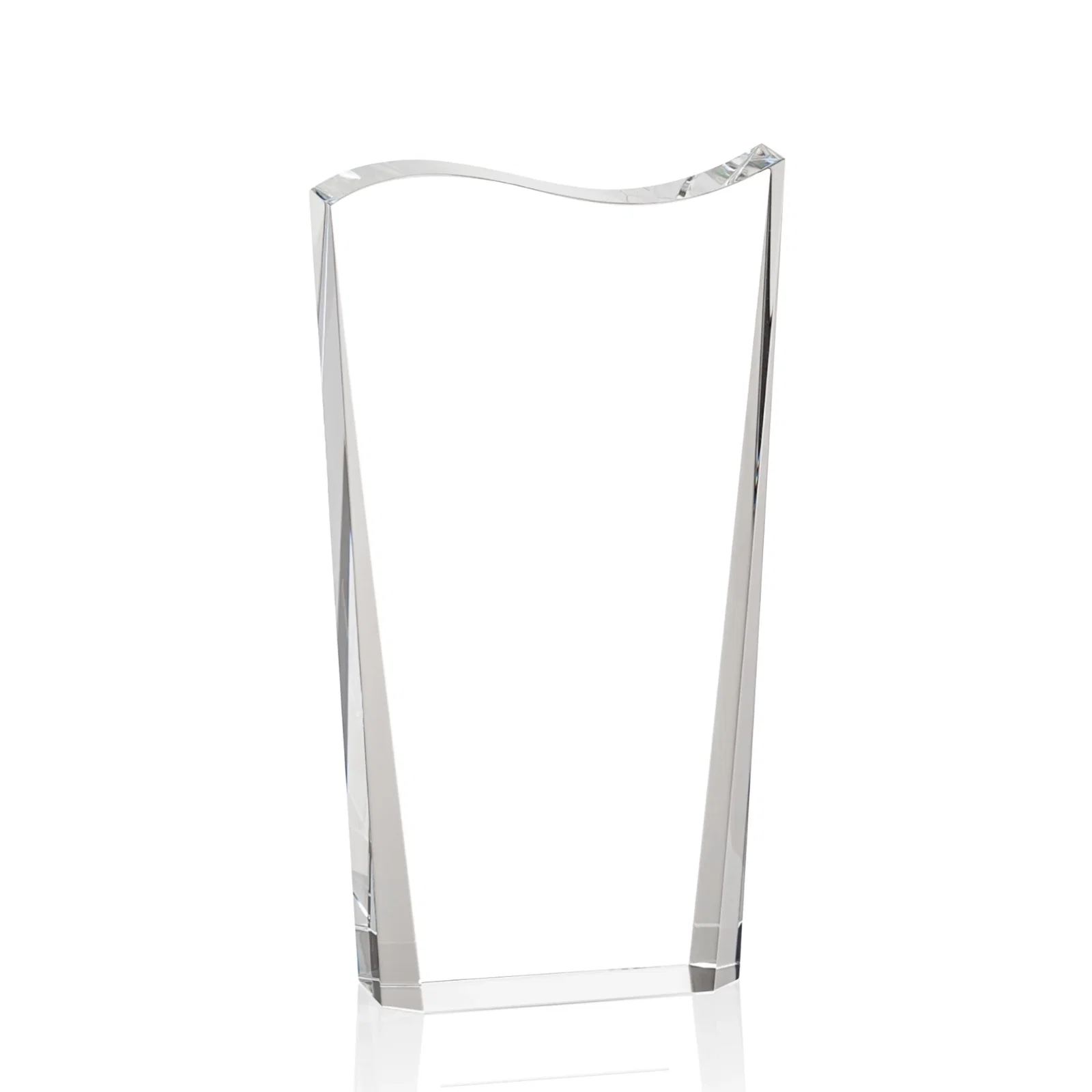 Custom Optical Crystal Award With Contoured Wave Top, awards for volunteer appreciation