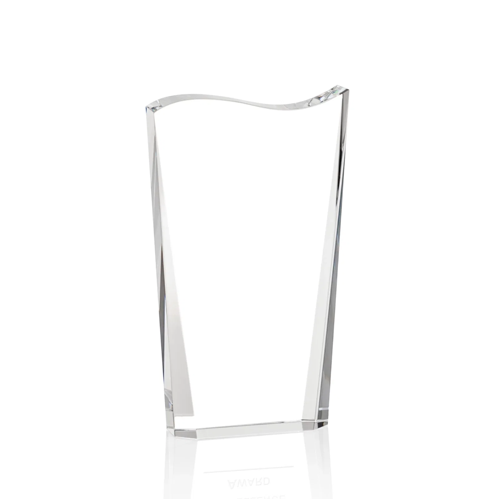 Custom Optical Crystal Award With Contoured Wave Top, awards for safety achievement programs