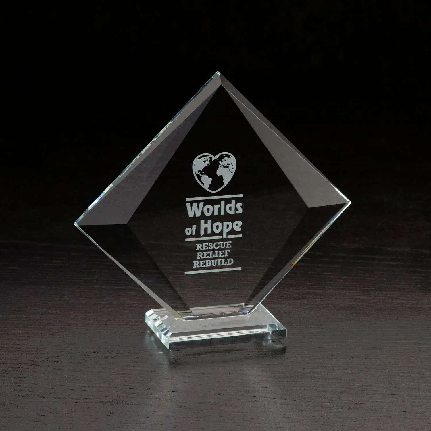 Custom Printed Vision Small Glass Award — Clear — view 2