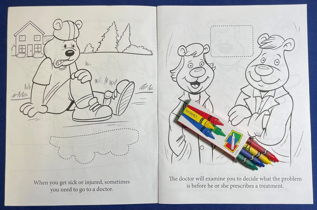 A Visit to the Doctor's Office Sticker Book & Crayon Set for Kids — view 2