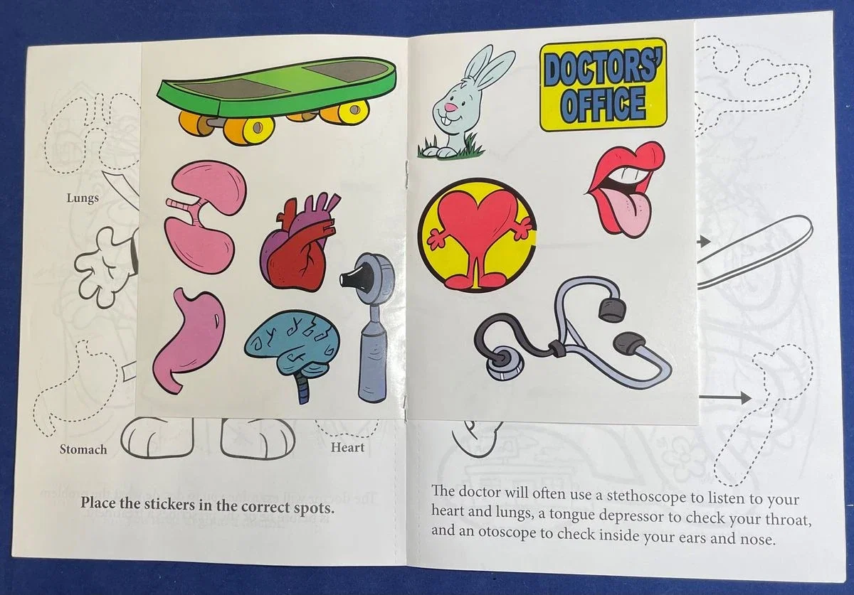 A Visit to the Doctor's Office Sticker Book & Crayon Set for Kids — view 4