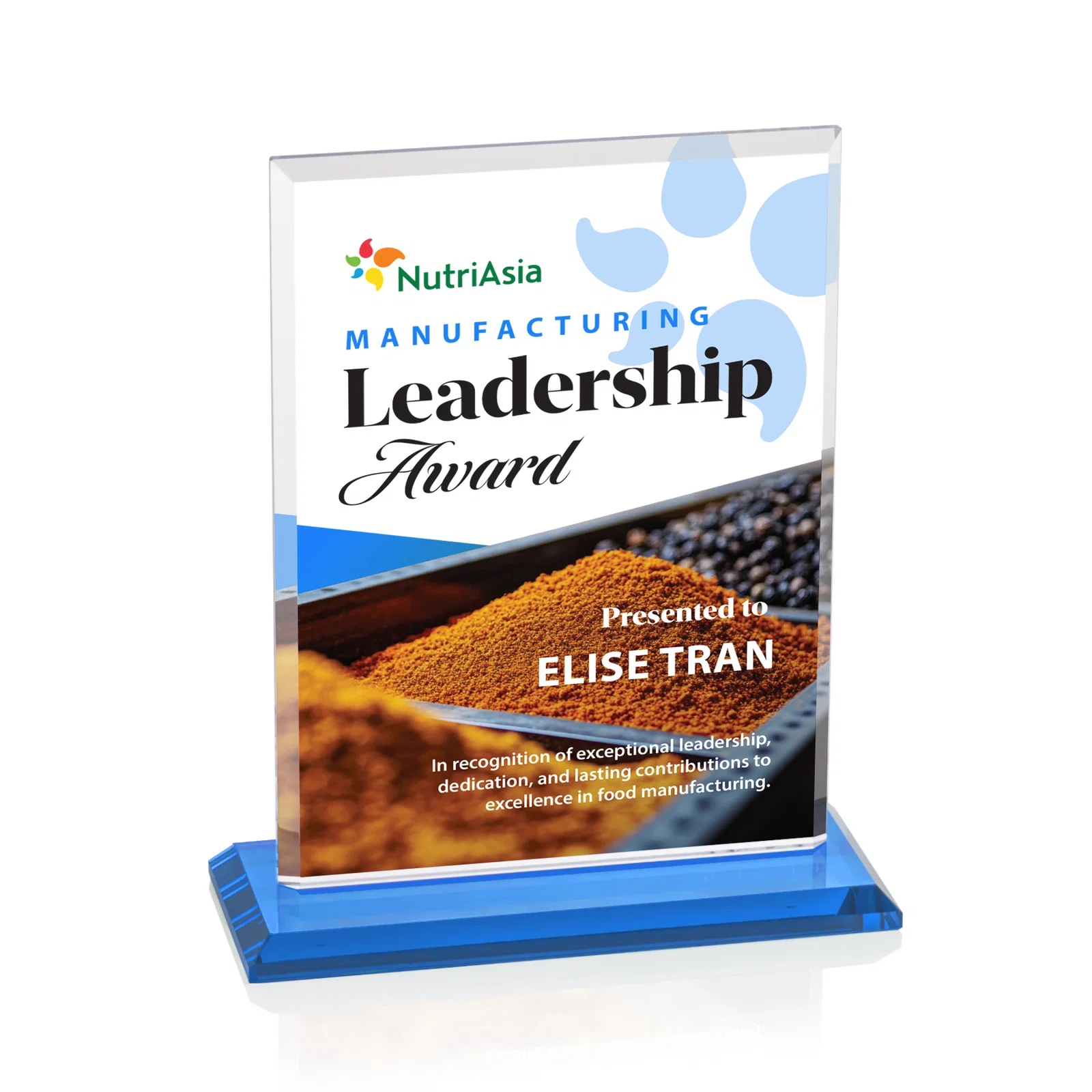 Personalized Starfire Crystal Rectangle Award, Bevel on Body and Base, awards, with your logo for sales achievement awards