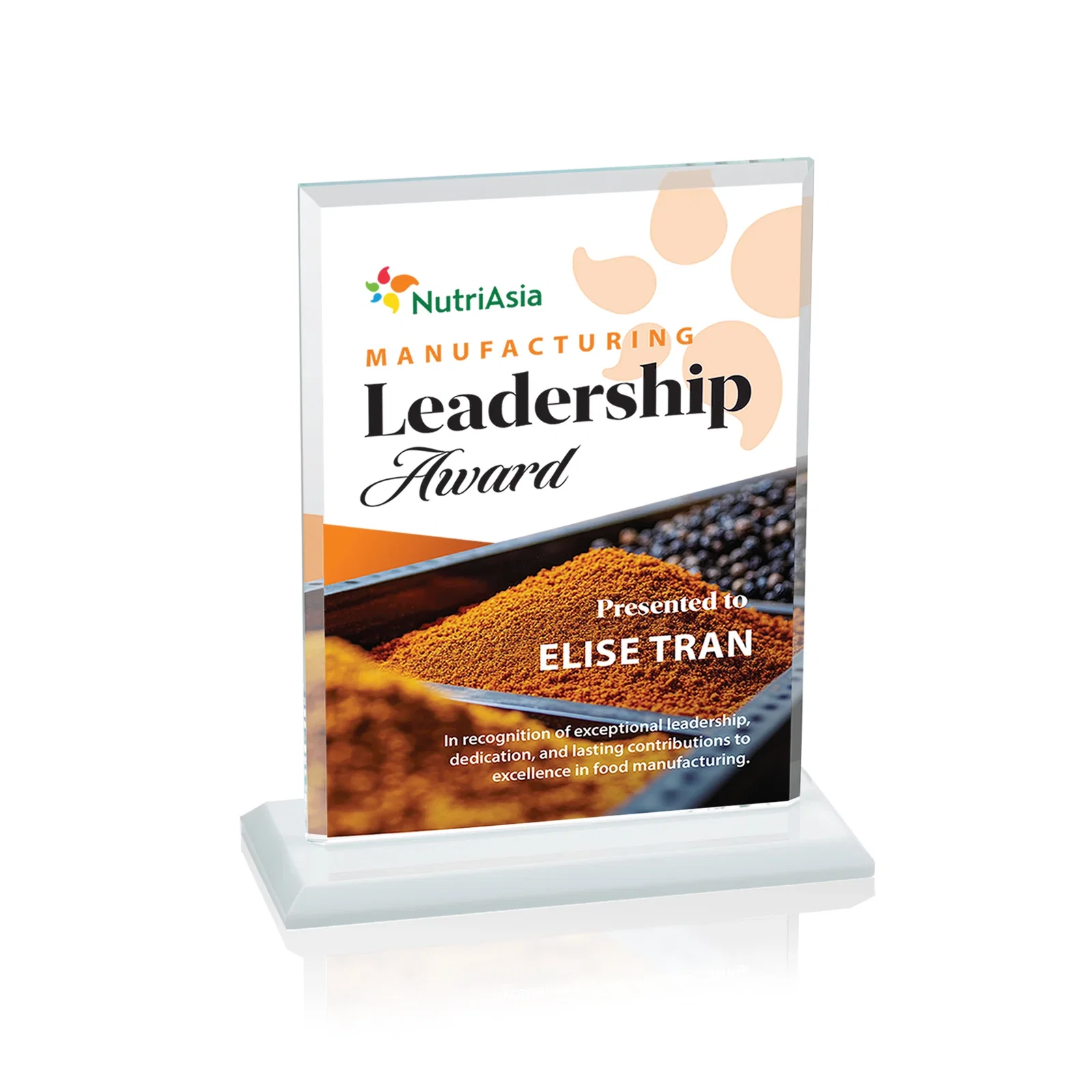Personalized Starfire Crystal Rectangle Award, Bevel on Body and Base, awards, with your logo for graduation ceremonies