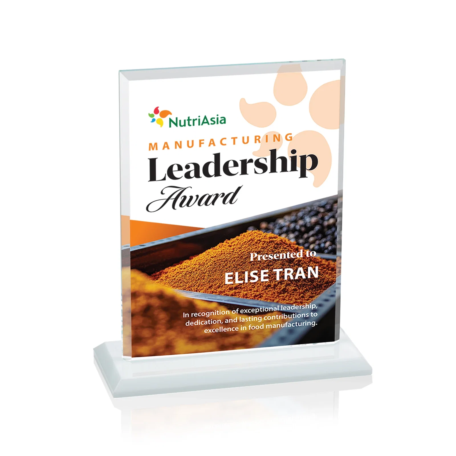Personalized Starfire Crystal Rectangle Award, Bevel on Body and Base, awards, with your logo for safety achievement programs