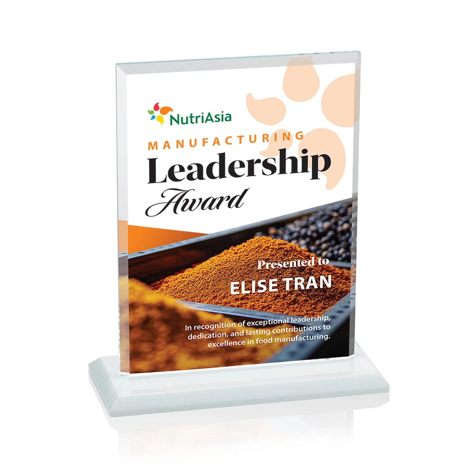Personalized Starfire Crystal Rectangle Award, Bevel on Body and Base, awards, with your logo for volunteer appreciation