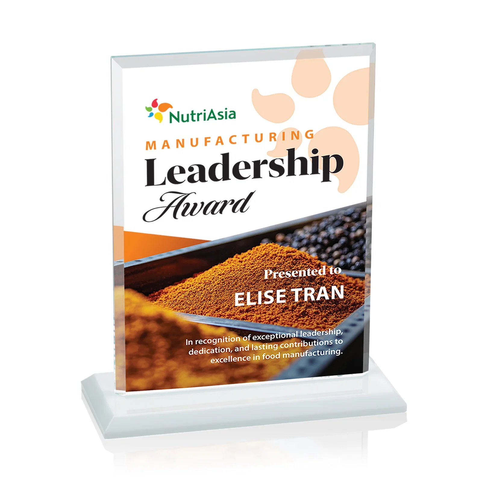 Personalized Starfire Crystal Rectangle Award, Bevel on Body and Base, awards, with your logo for dealer and partner awards