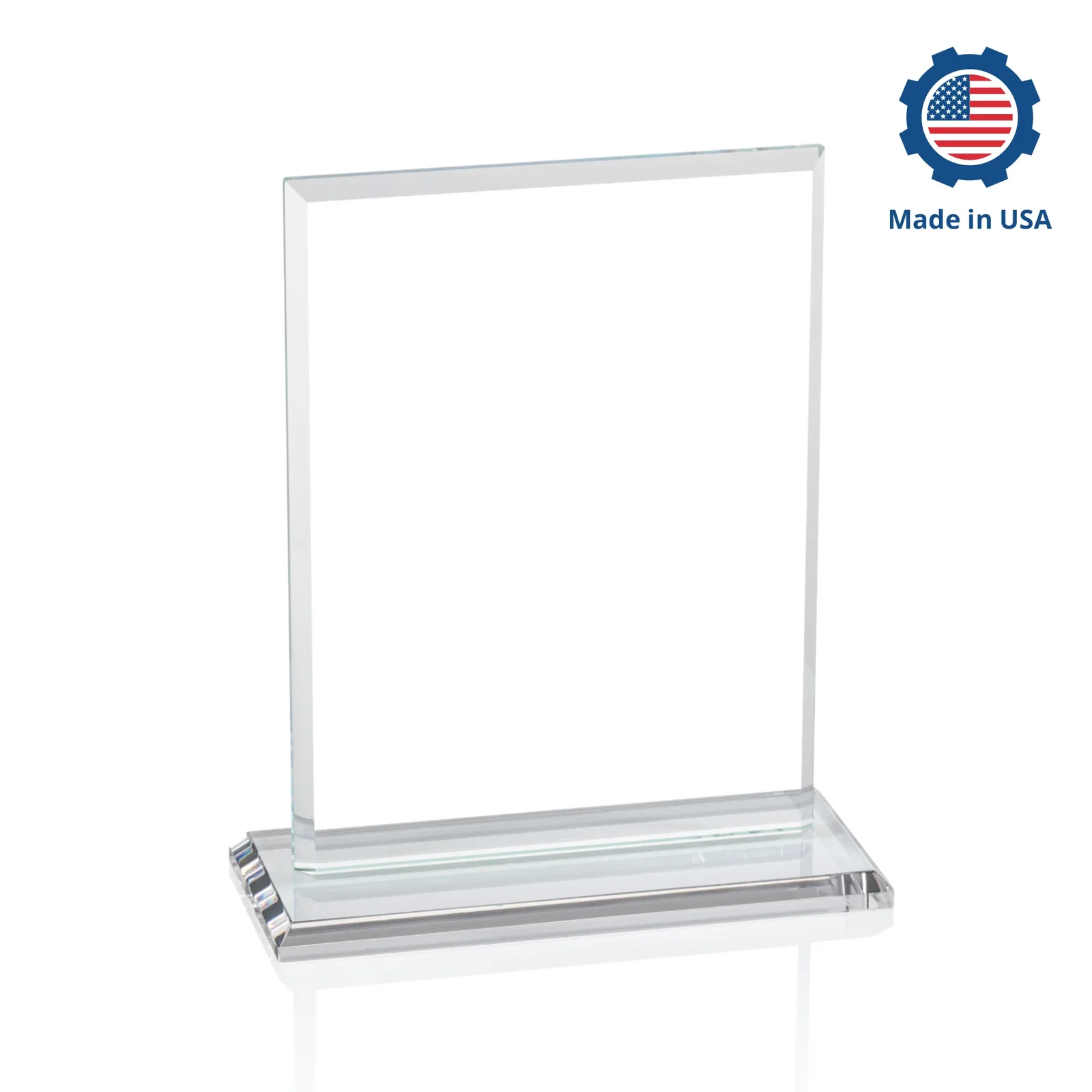 Promotional Starfire Crystal Rectangle Award, Bevel on Body and Base, awards, with your logo for corporate award ceremonies