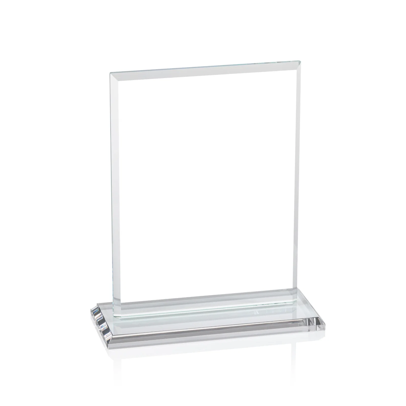 Promotional Starfire Crystal Rectangle Award, Bevel on Body and Base, awards, with your logo for team milestone celebrations