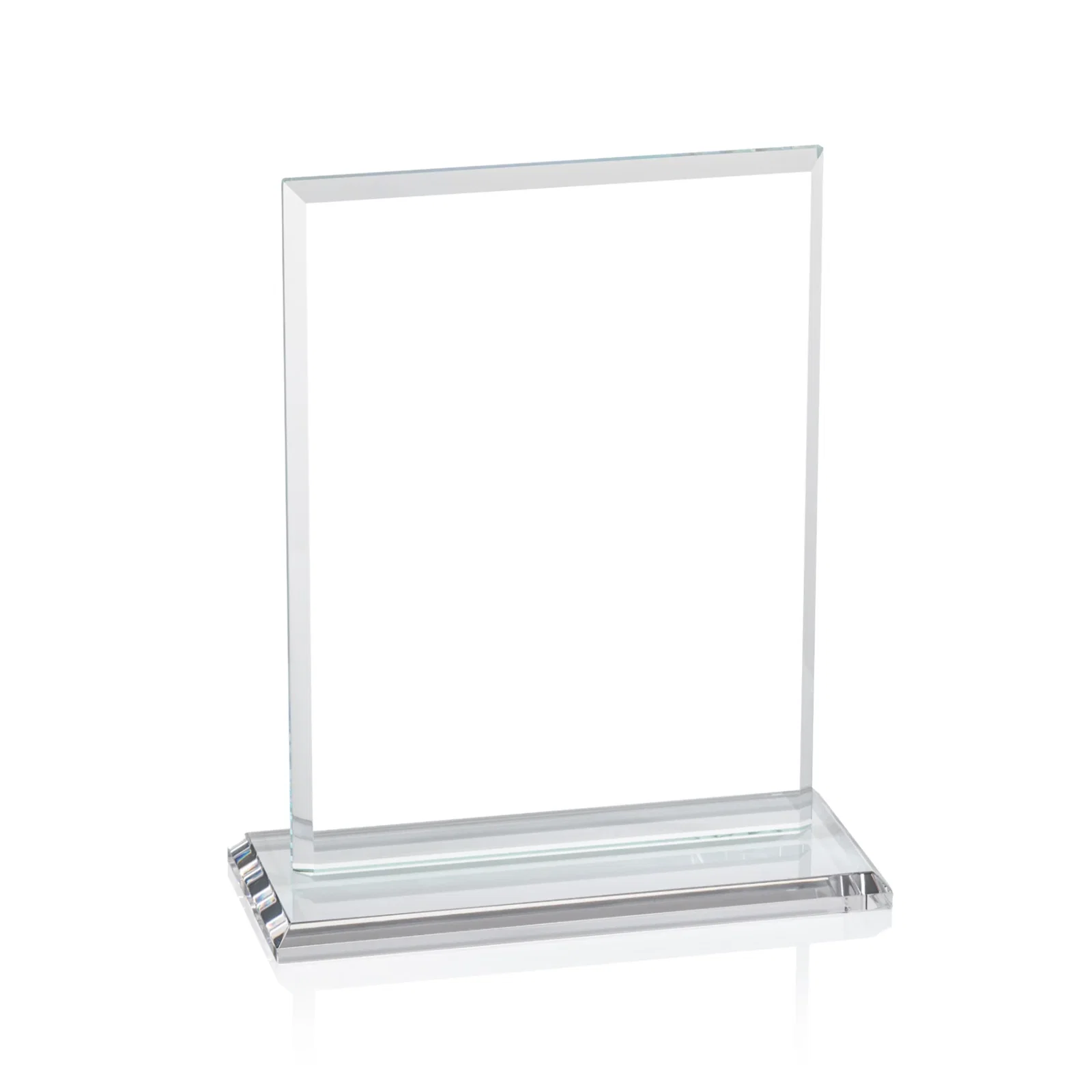 Promotional Starfire Crystal Rectangle Award, Bevel on Body and Base, awards, with your logo for donor appreciation