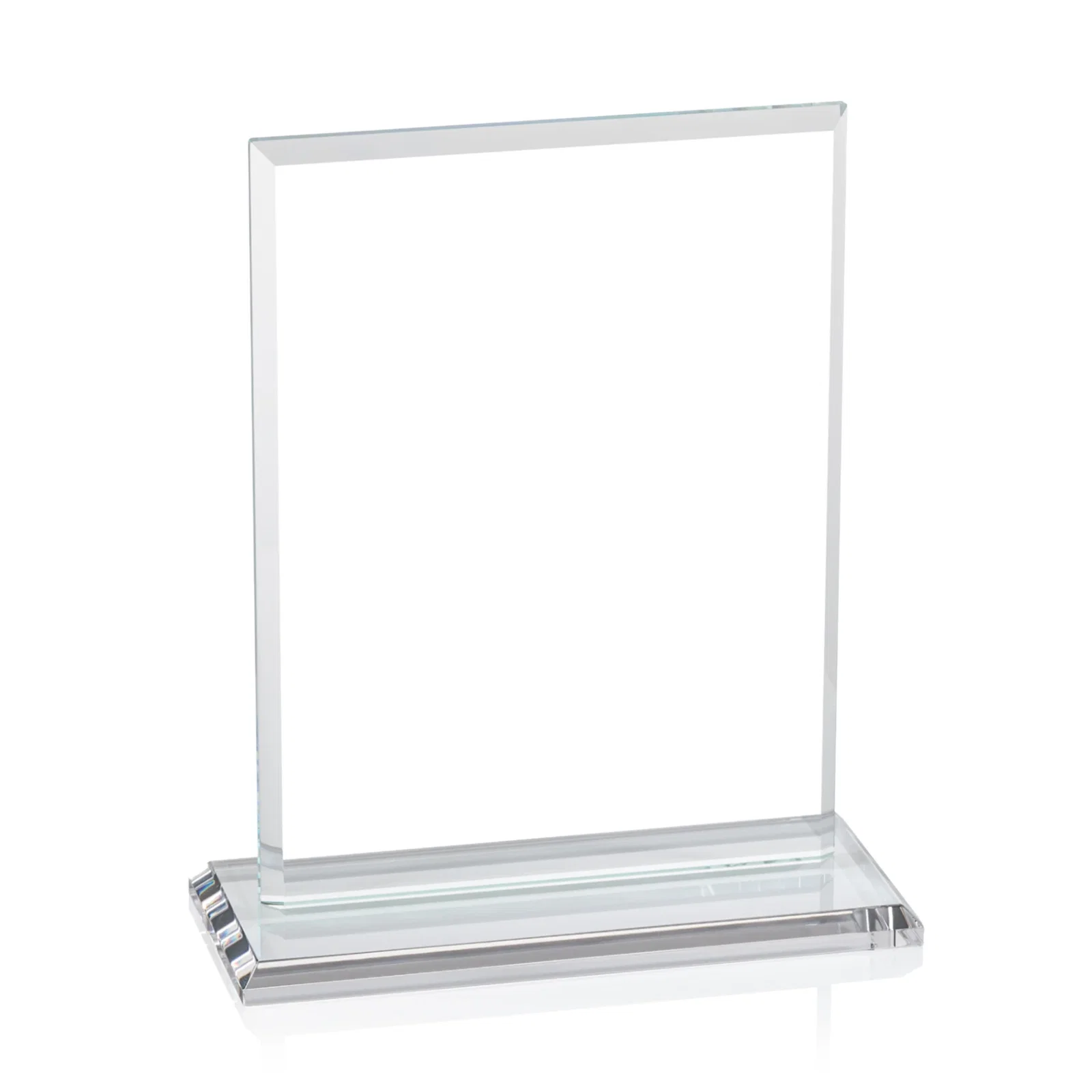 Promotional Starfire Crystal Rectangle Award, Bevel on Body and Base, awards, with your logo for safety achievement programs