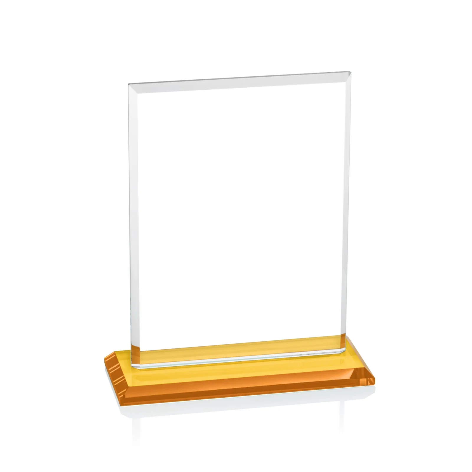Promotional Starfire Crystal Rectangle Award, Bevel on Body and Base, awards, with your logo for dealer and partner awards