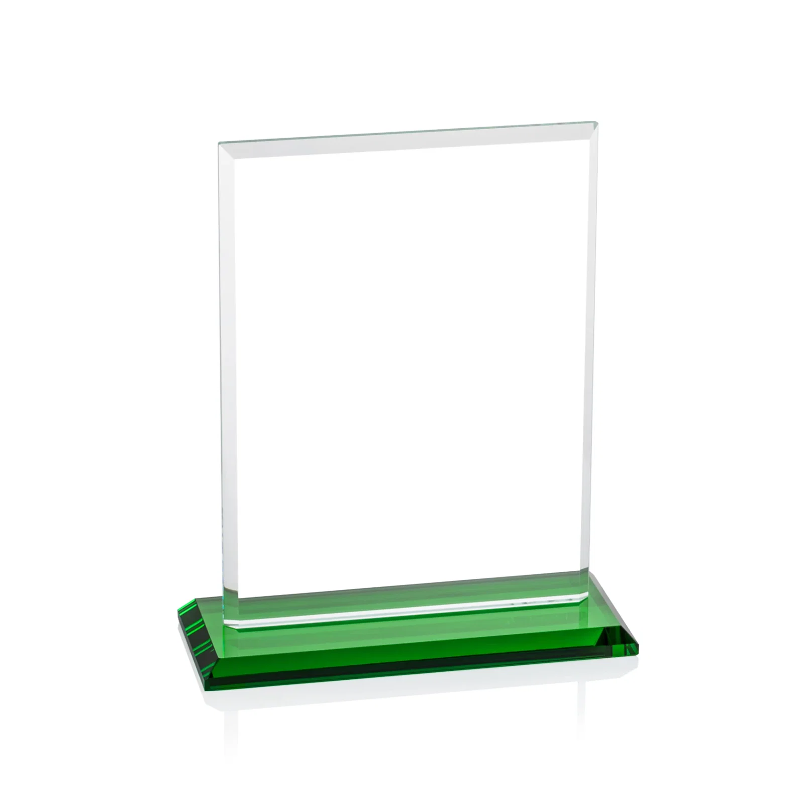 Branded Starfire Crystal Rectangle Award, Bevel on Body and Base, awards, with your logo for sales achievement awards