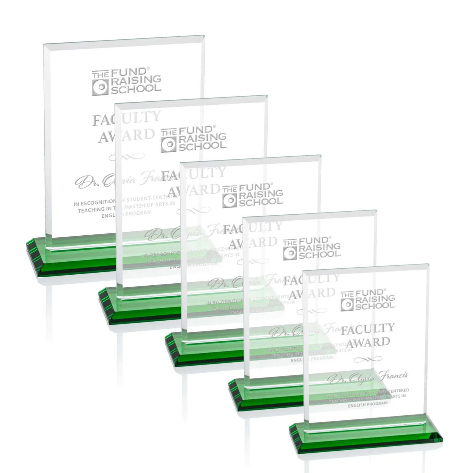 Personalized Starfire Crystal Rectangle Award, Bevel on Body and Base, awards for employee recognition