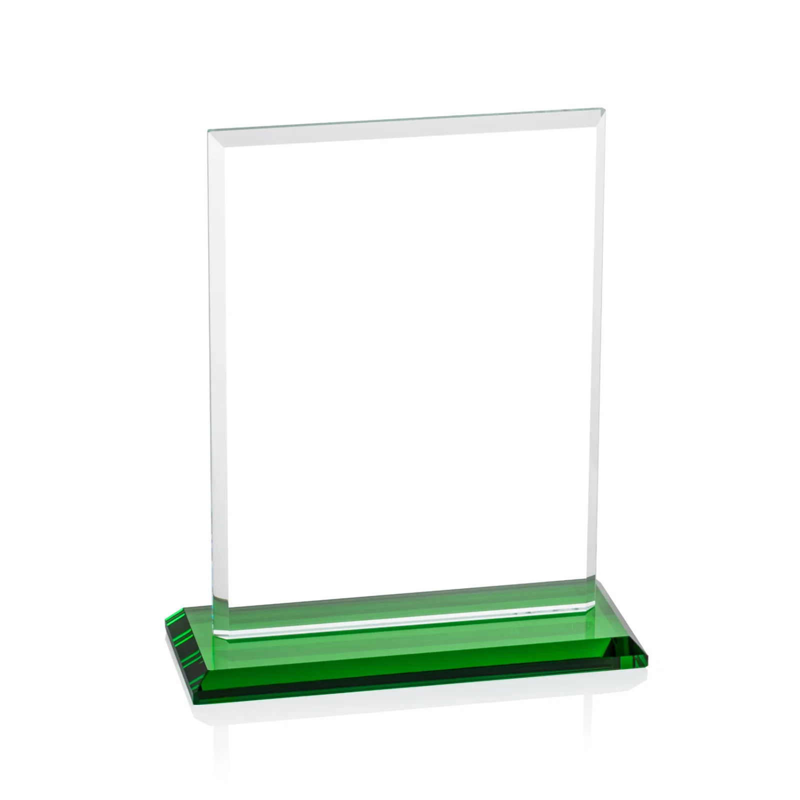 Branded Starfire Crystal Rectangle Award, Bevel on Body and Base, awards, with your logo for retirement presentations