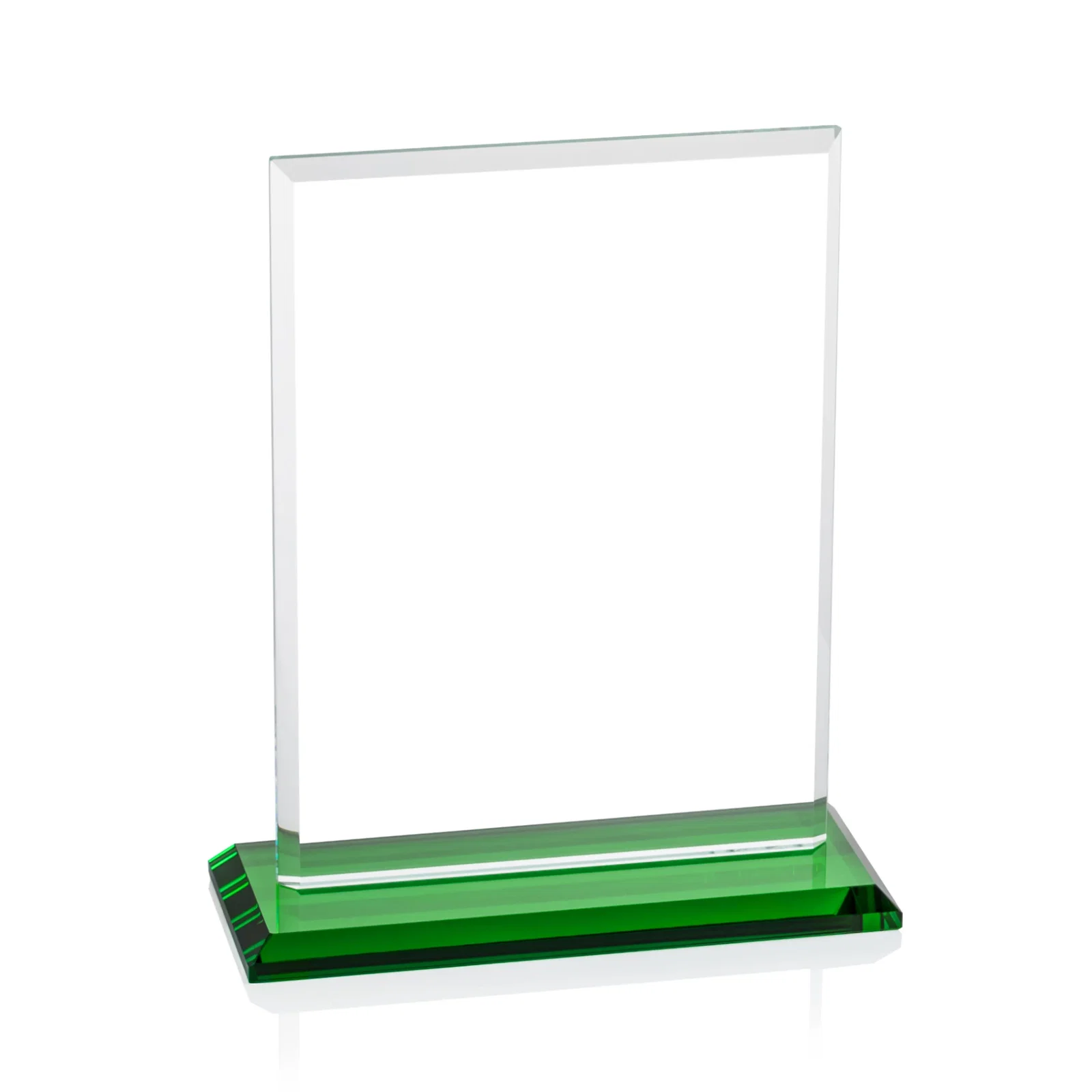 Branded Starfire Crystal Rectangle Award, Bevel on Body and Base, awards, with your logo for team milestone celebrations