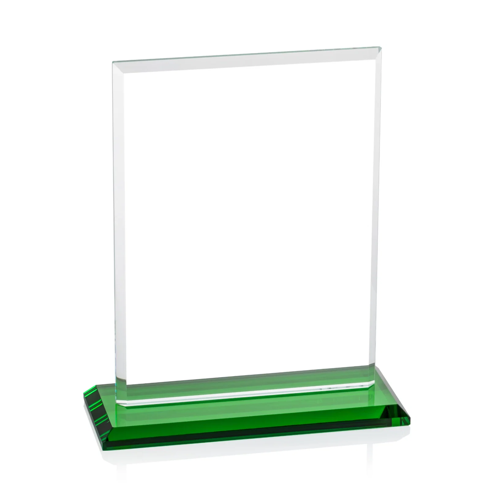 Branded Starfire Crystal Rectangle Award, Bevel on Body and Base, awards, with your logo for donor appreciation