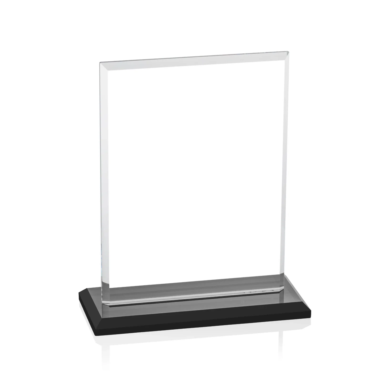 Branded Starfire Crystal Rectangle Award, Bevel on Body and Base, awards, with your logo for volunteer appreciation
