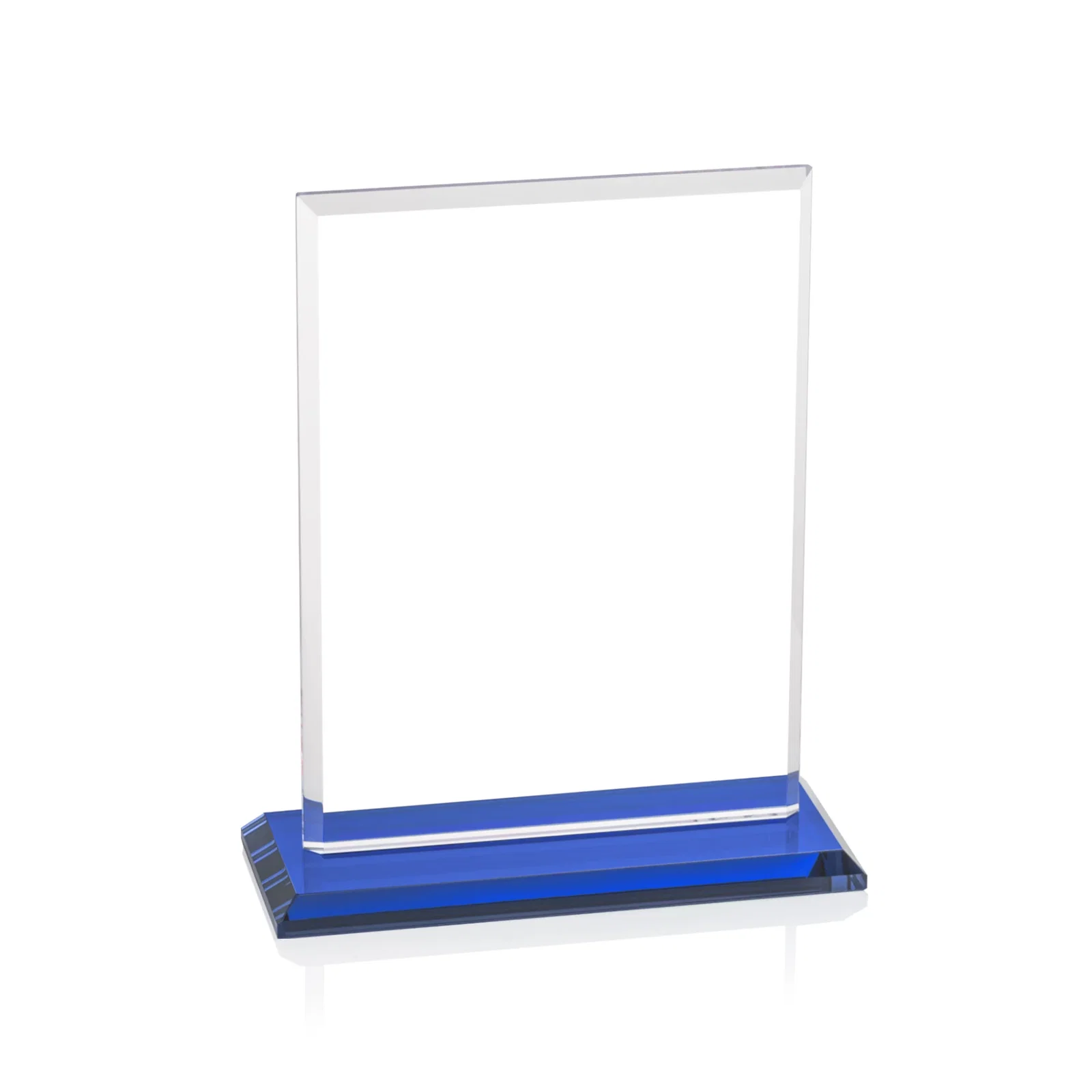 Custom printed Starfire Crystal Rectangle Award, Bevel on Body and Base, awards, with your logo for corporate award ceremonies