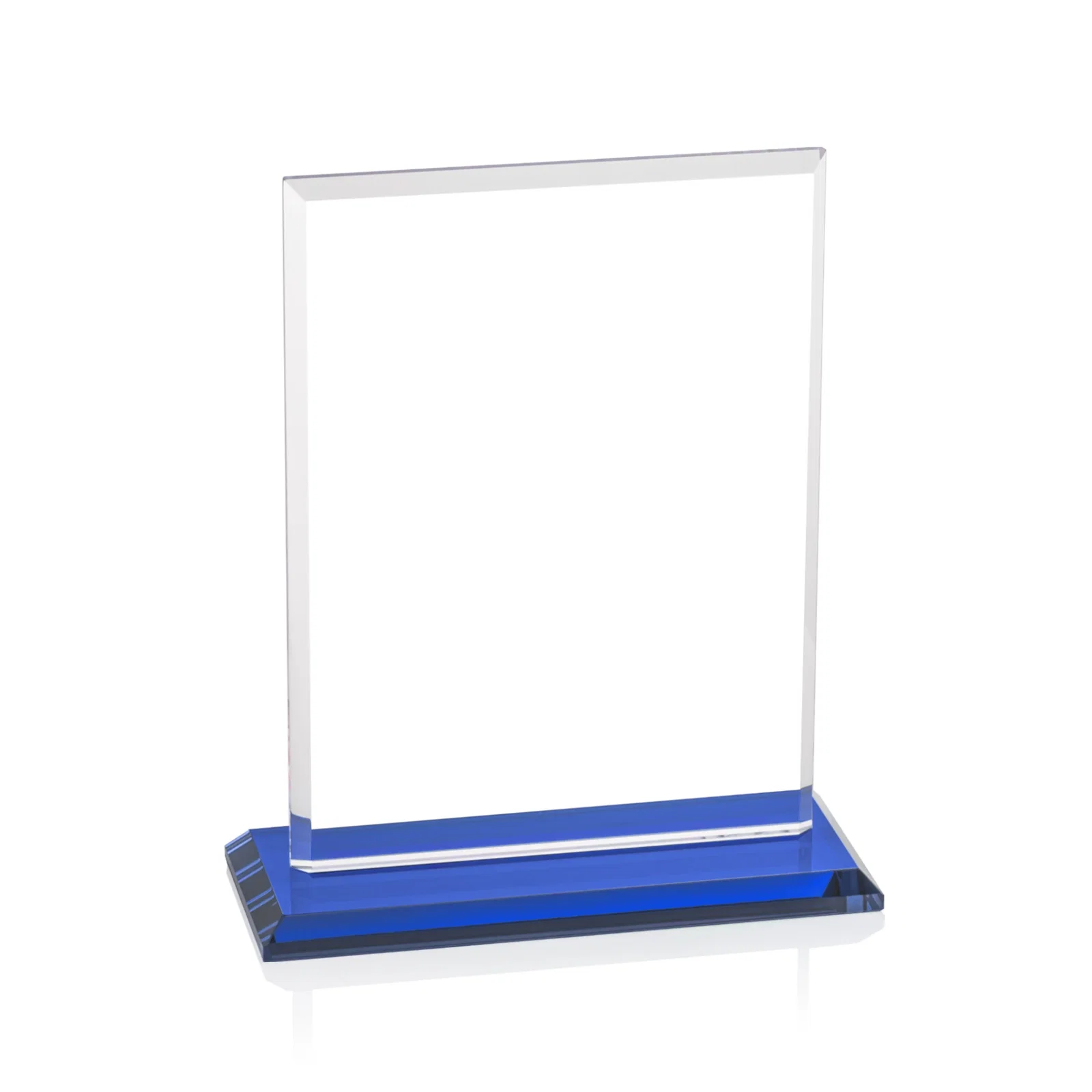 Custom printed Starfire Crystal Rectangle Award, Bevel on Body and Base, awards, with your logo for service anniversary gifts
