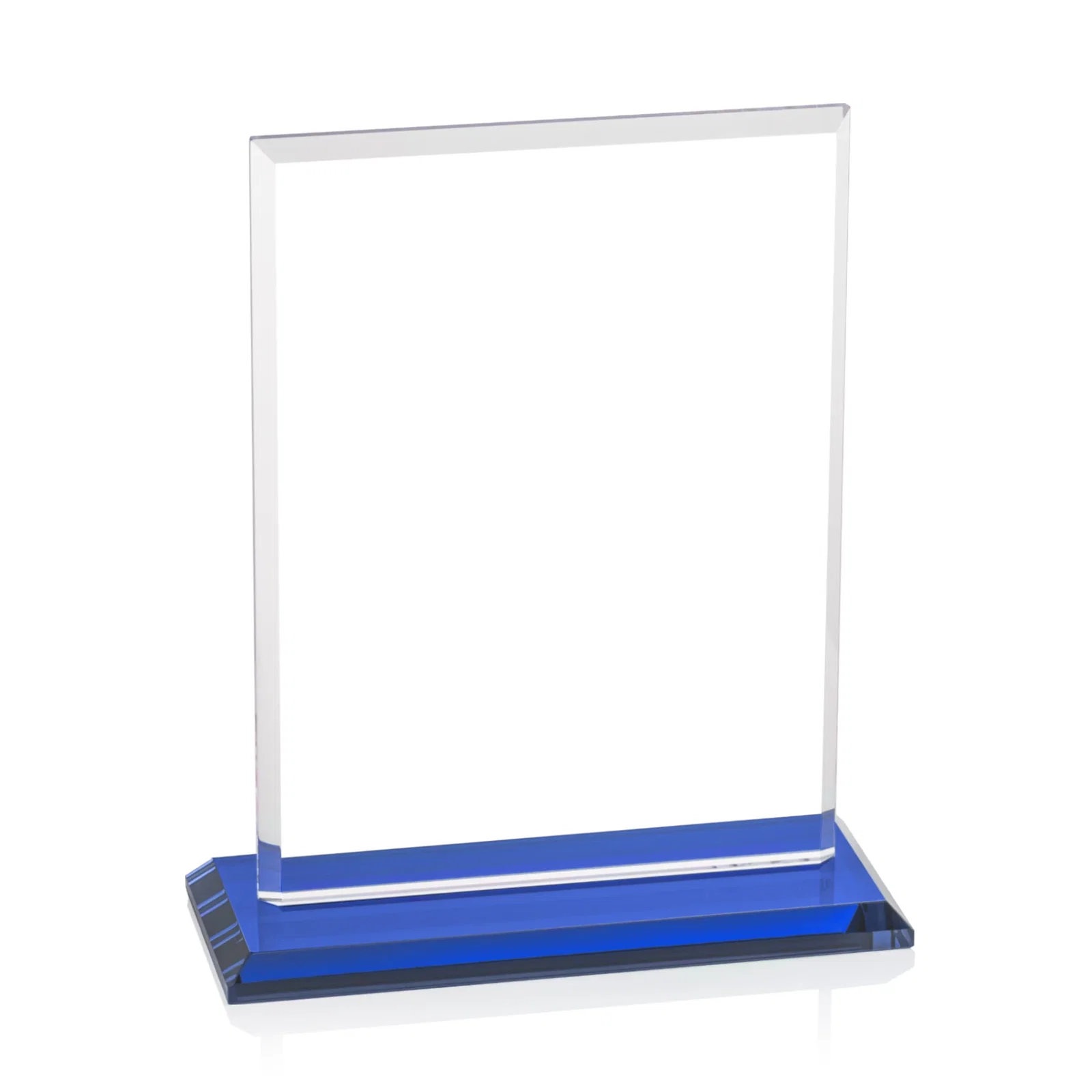 Custom printed Starfire Crystal Rectangle Award, Bevel on Body and Base, awards, with your logo for retirement presentations